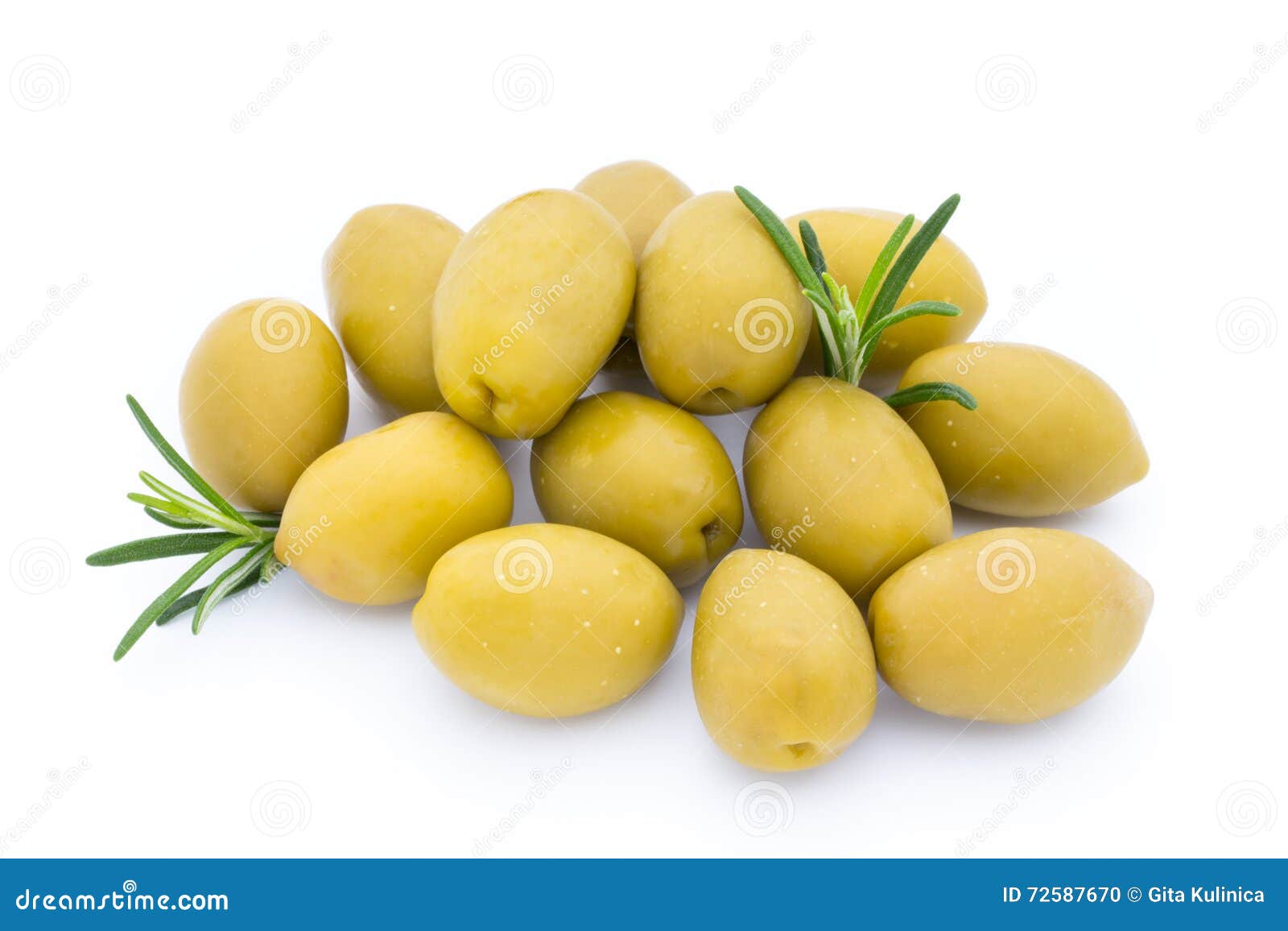 Olives on Leaves Isolated on White. Stock Photo Image of food