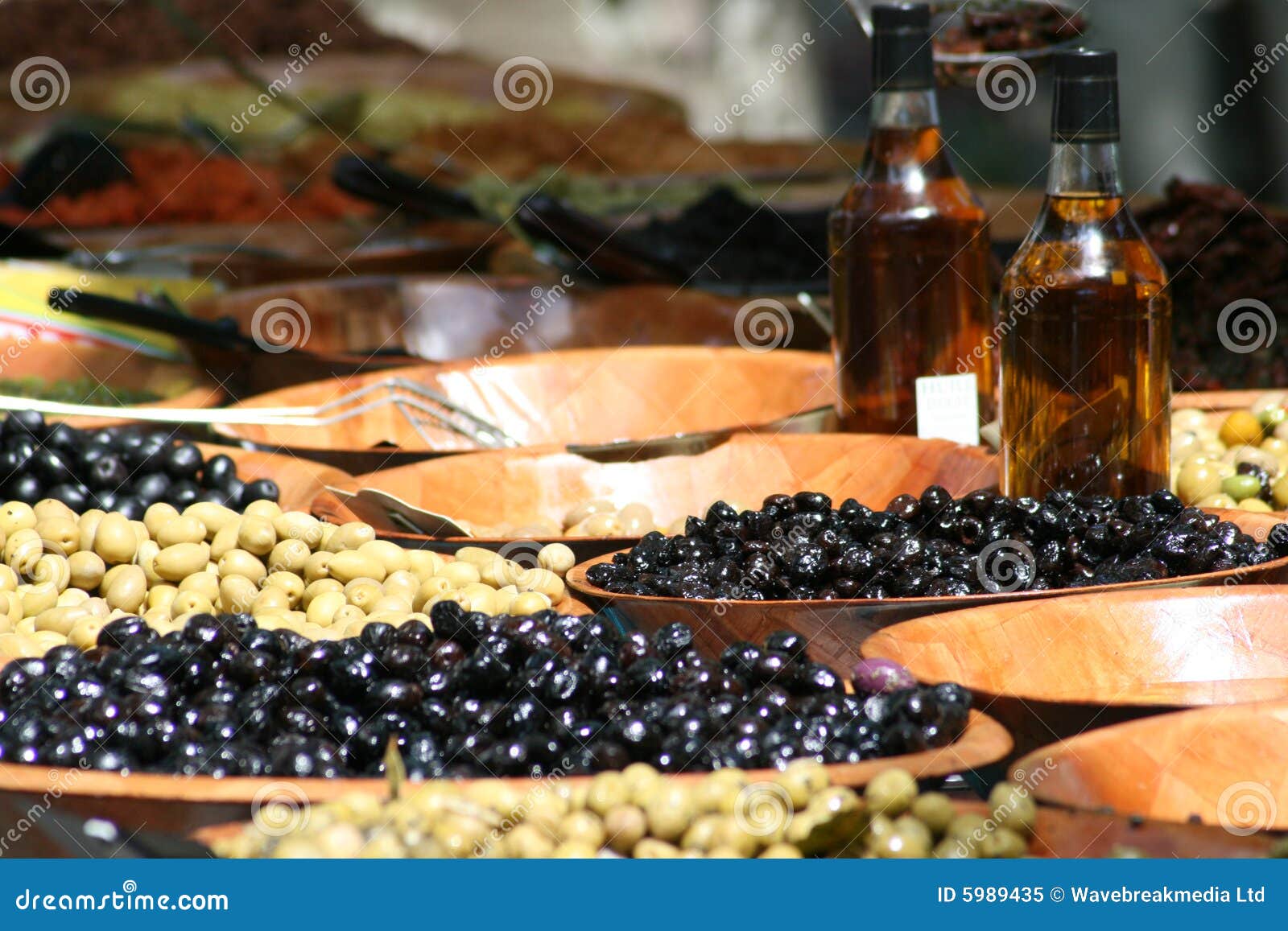 Olives on market stall stock image. Image of ingredients 5989435
