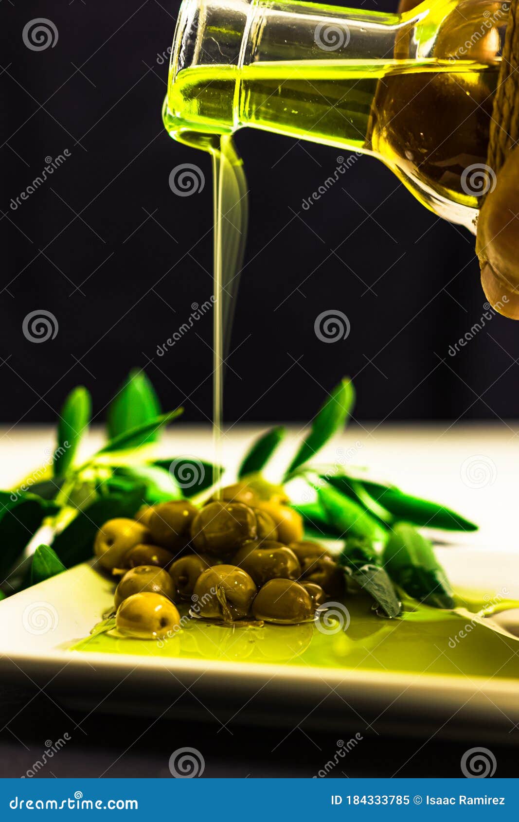 Olives and oil stock image. Image of carafe, garden 184333785