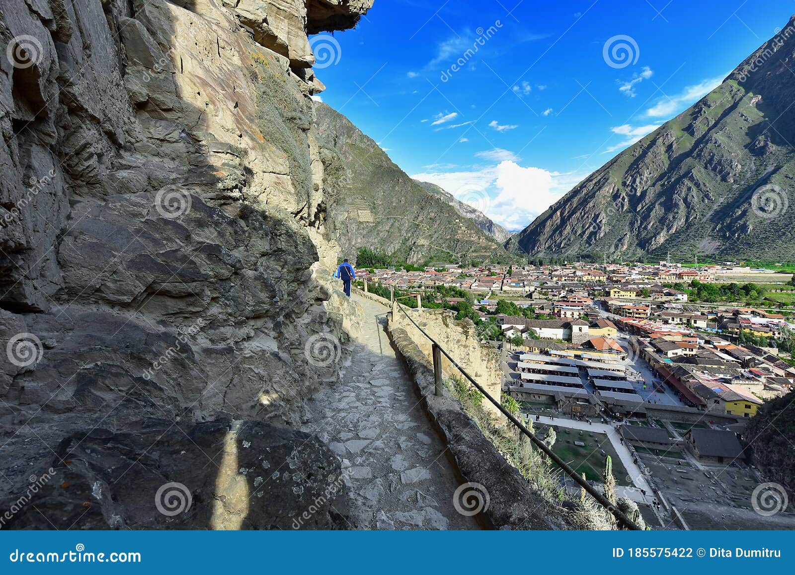 view ollantaytambo from  the hill of the temple-peru-237