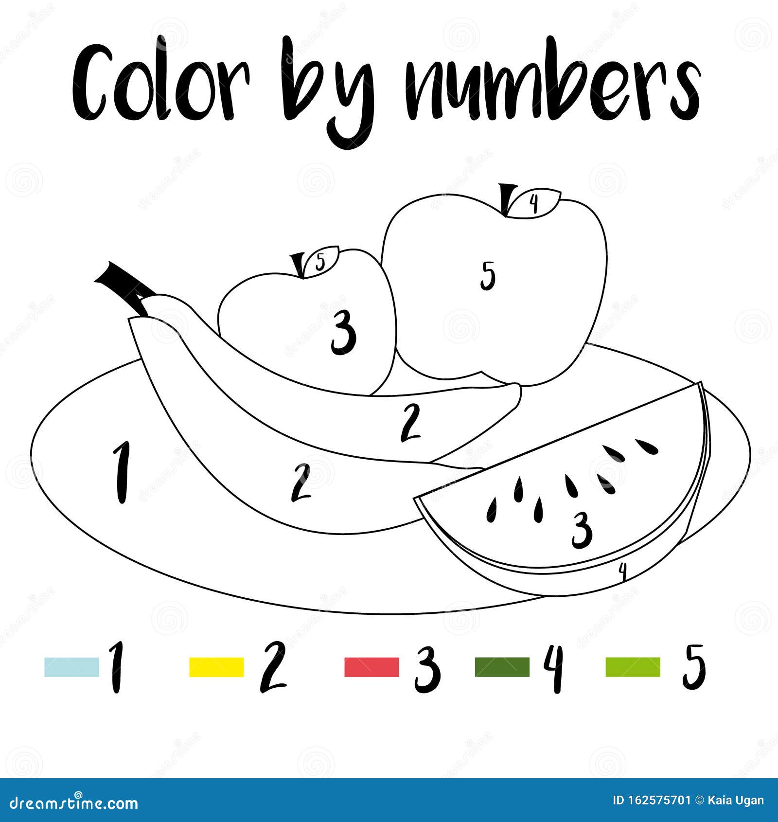 Olor By Numbers, Printable Worksheet. Educational Game For ...