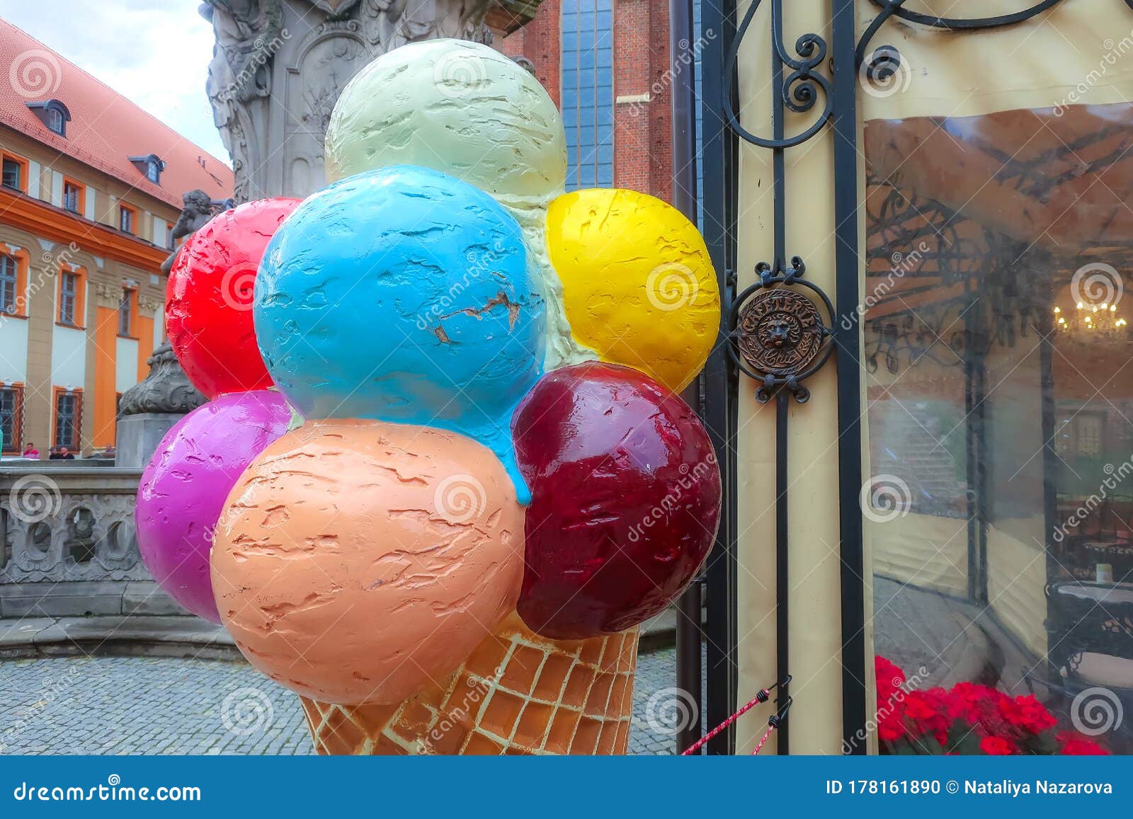 Olorful Plastic Ice Cream Cone Editorial Image Image of