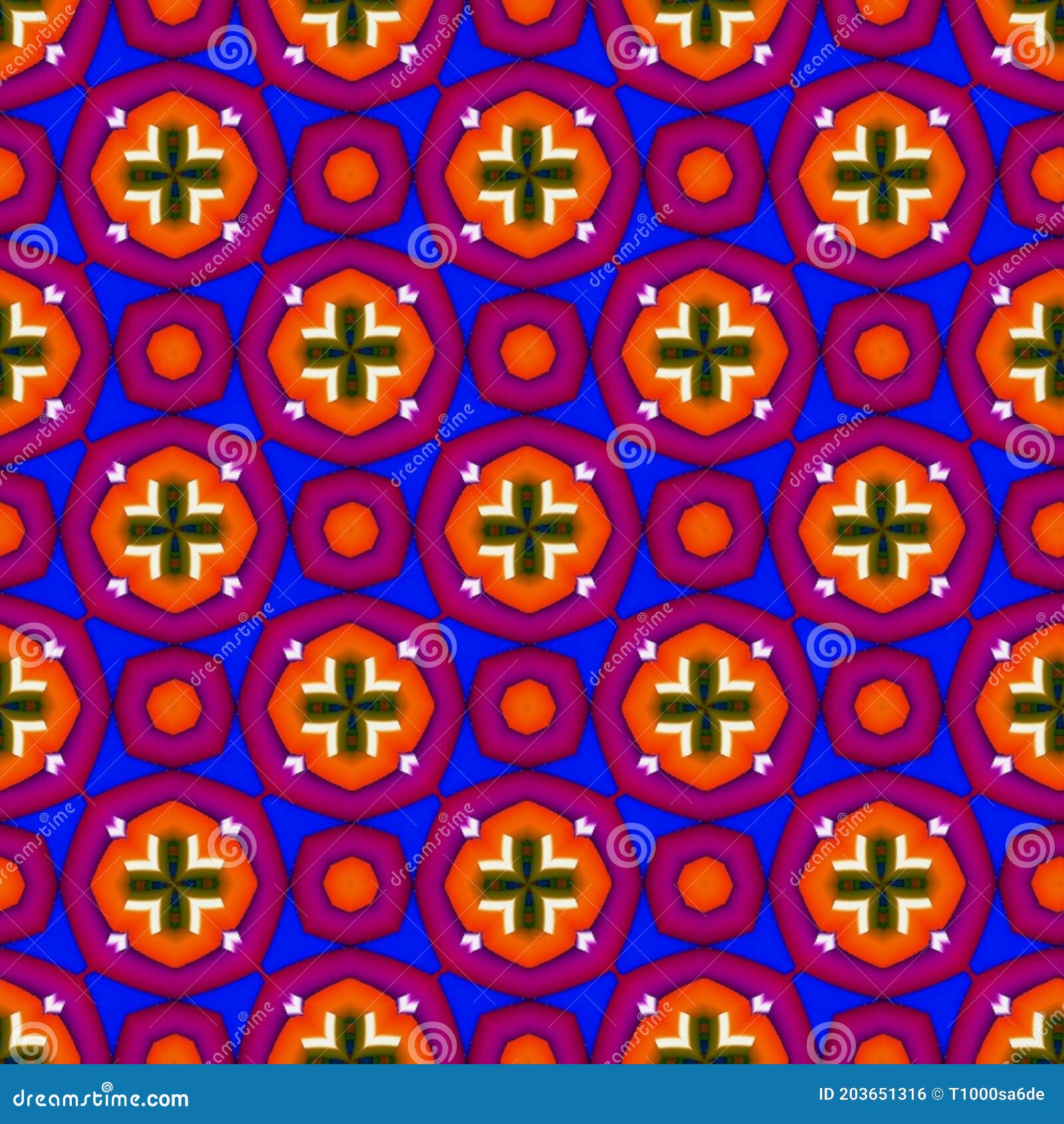 Olorful Symmetrical Repeating Patterns for Textiles, Ceramic Tiles