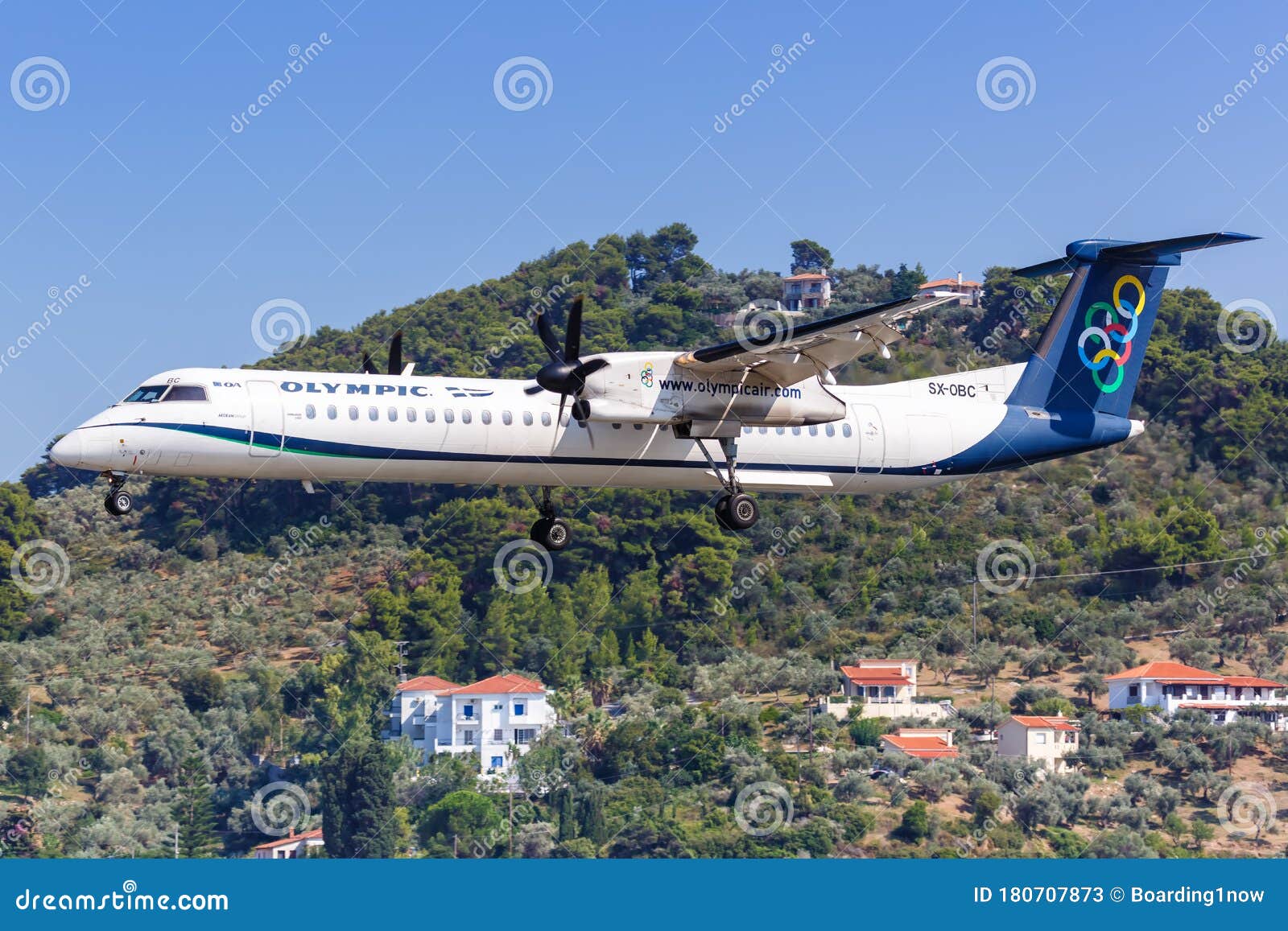 Olympic Air Bombardier Airplane Skiathos Airport Editorial Stock Photo - Image of sxobc, dhc8400: 180707873