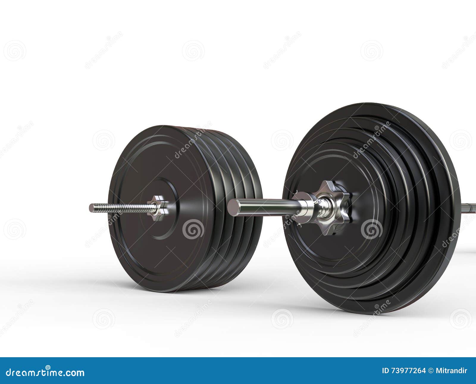Olympic and Barbell Weights Closeup on Weight Plates Stock Photo