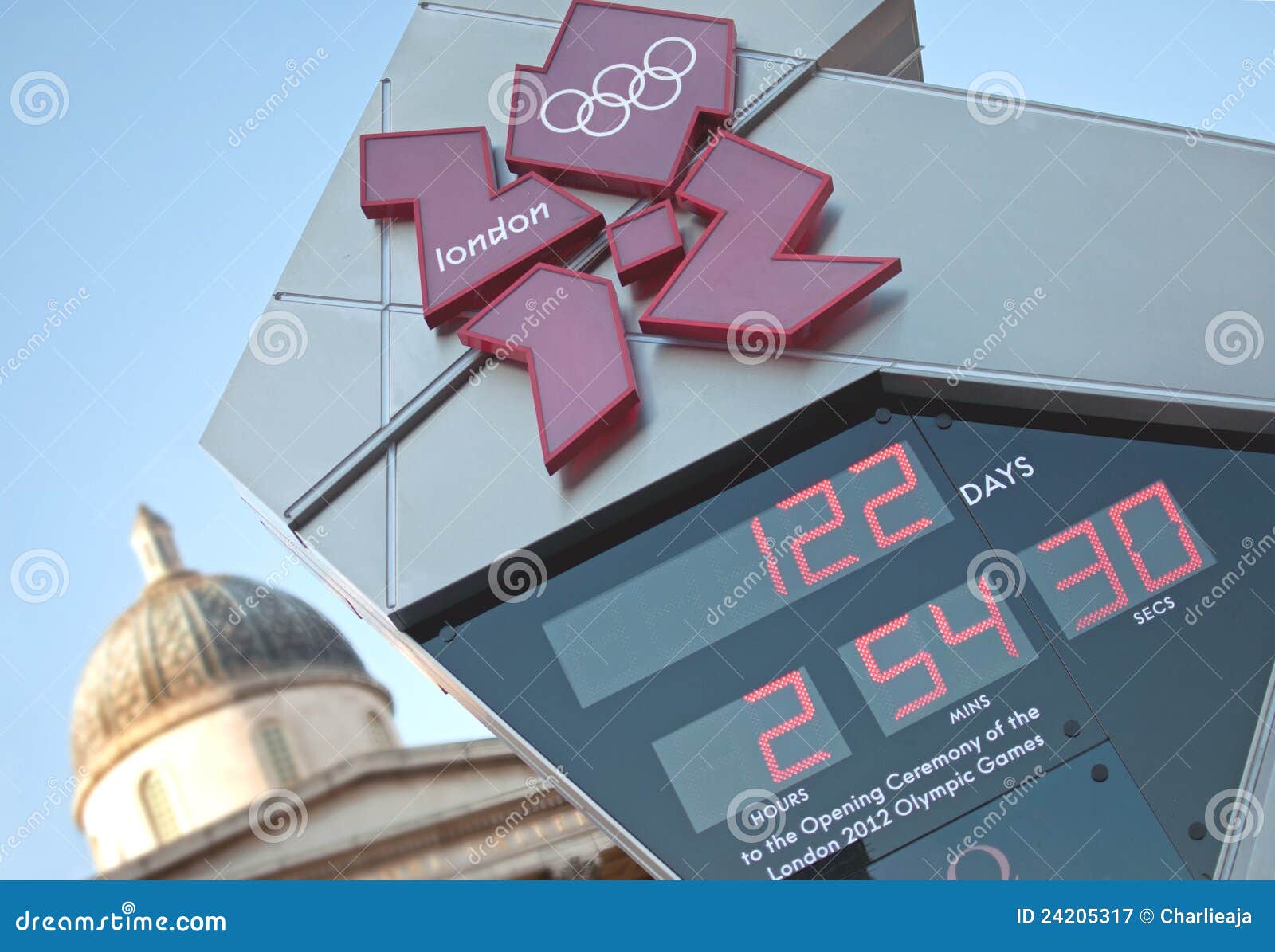 Olympic countdown clock editorial photography. Image of square 24205317