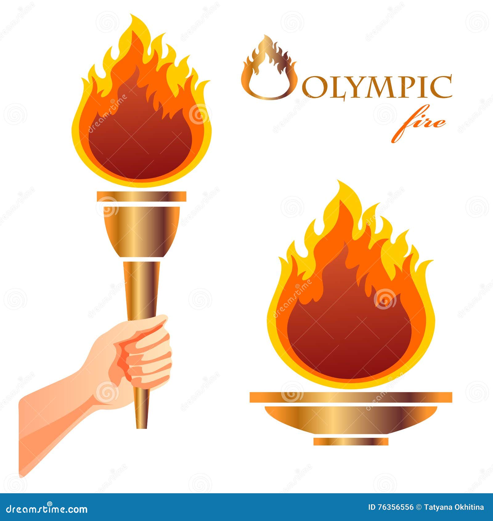 Olympic fire stock illustration. Illustration of golden 76356556