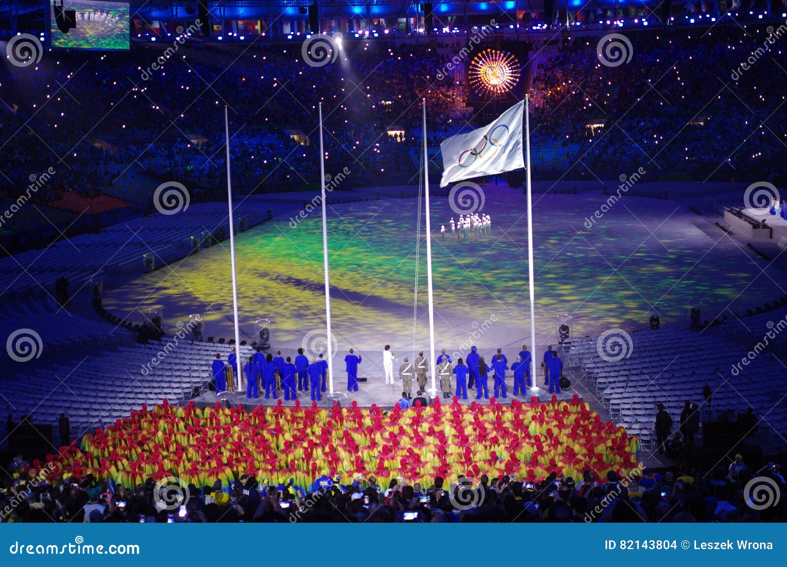 Olympic Flag at Rio2016 Closing Ceremonies Editorial Stock Image ...