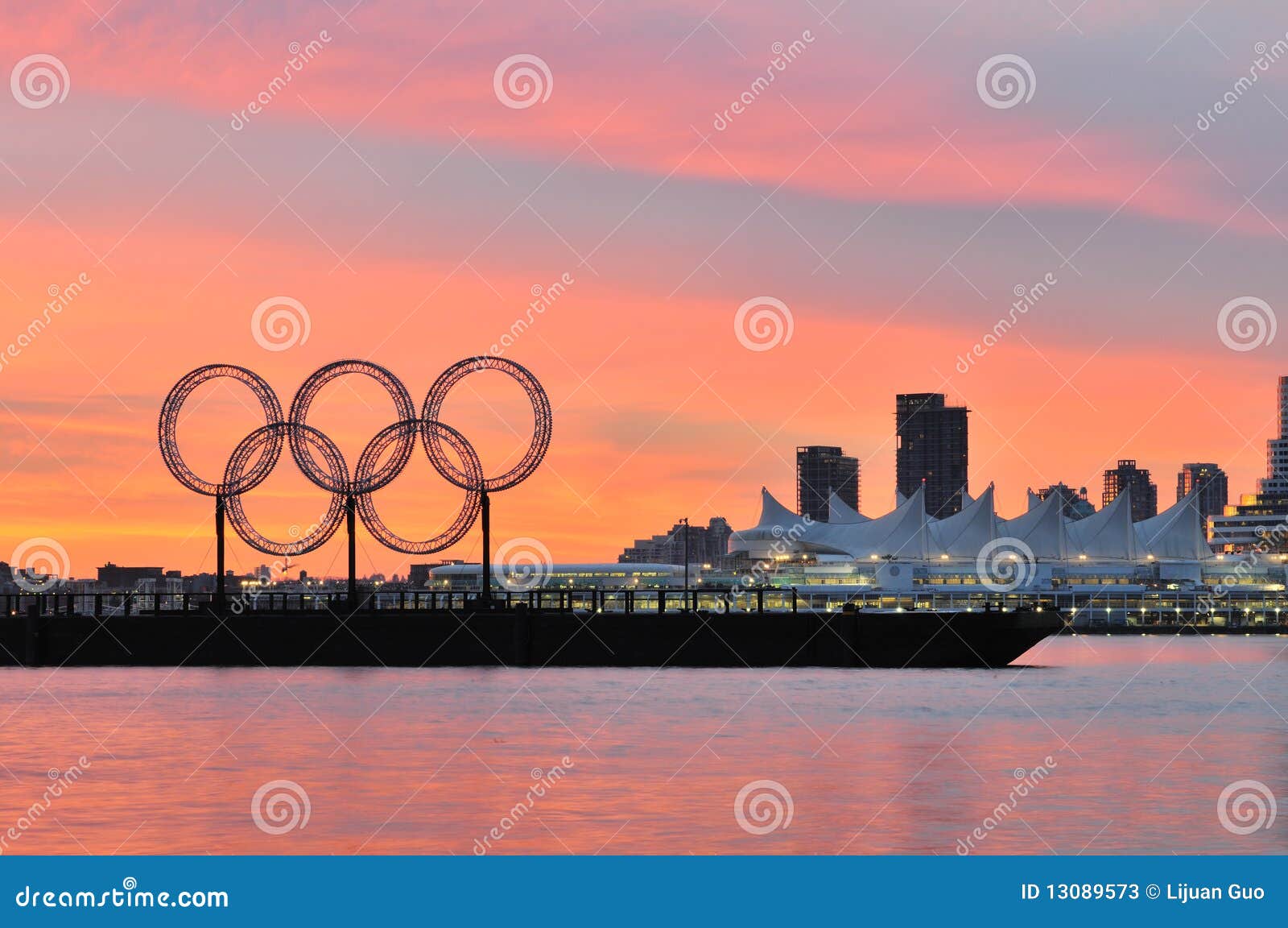 Olympic Rings in Vancouver Harbour Editorial Stock Photo Image of