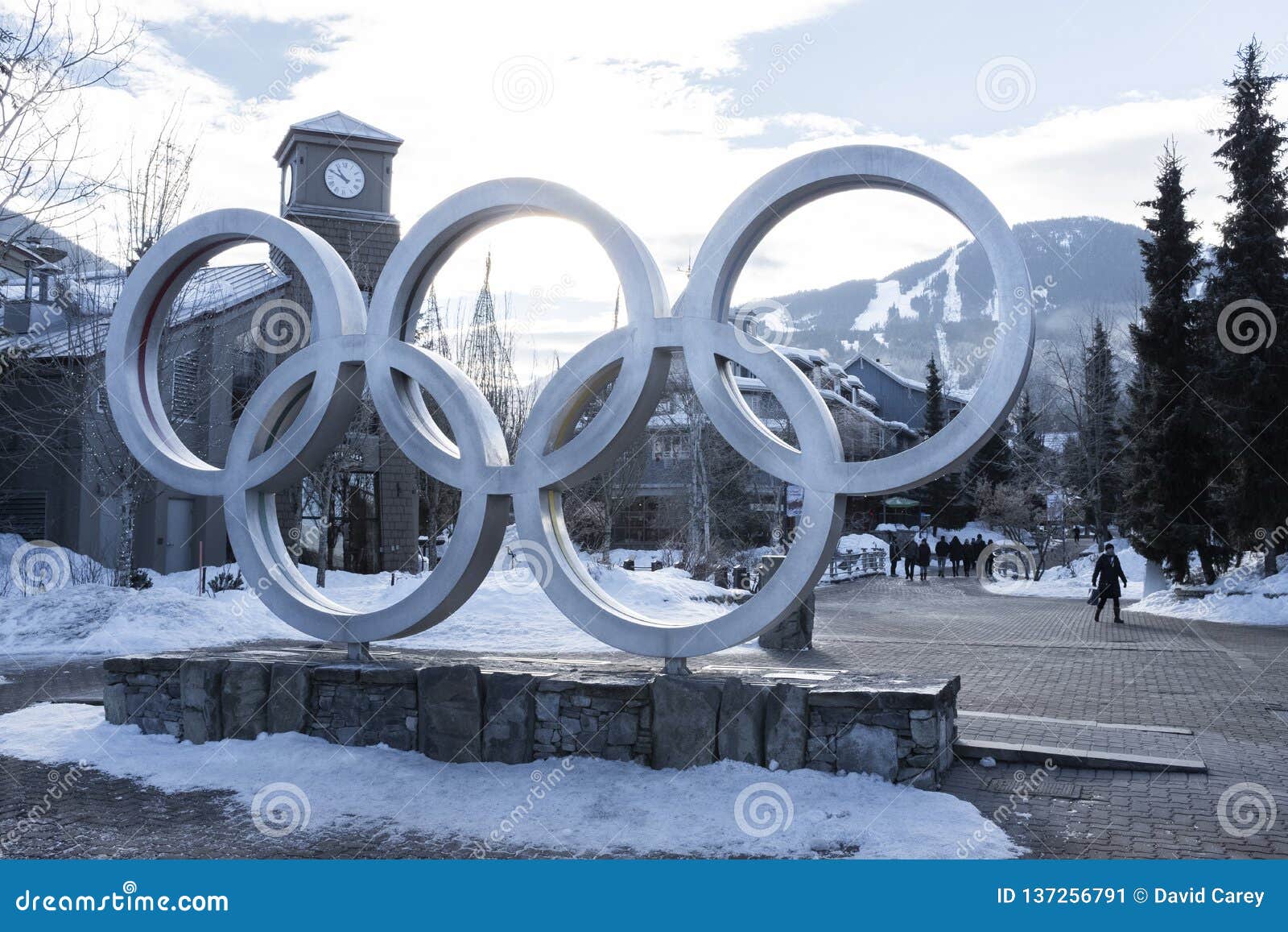 WHISTLER, BC, CANADA - JAN 17, 2020: the Olympic Rings Located in Whistler  Village with Tourists Taking Pictures and the Editorial Photo - Image of  tourism, base: 179848671