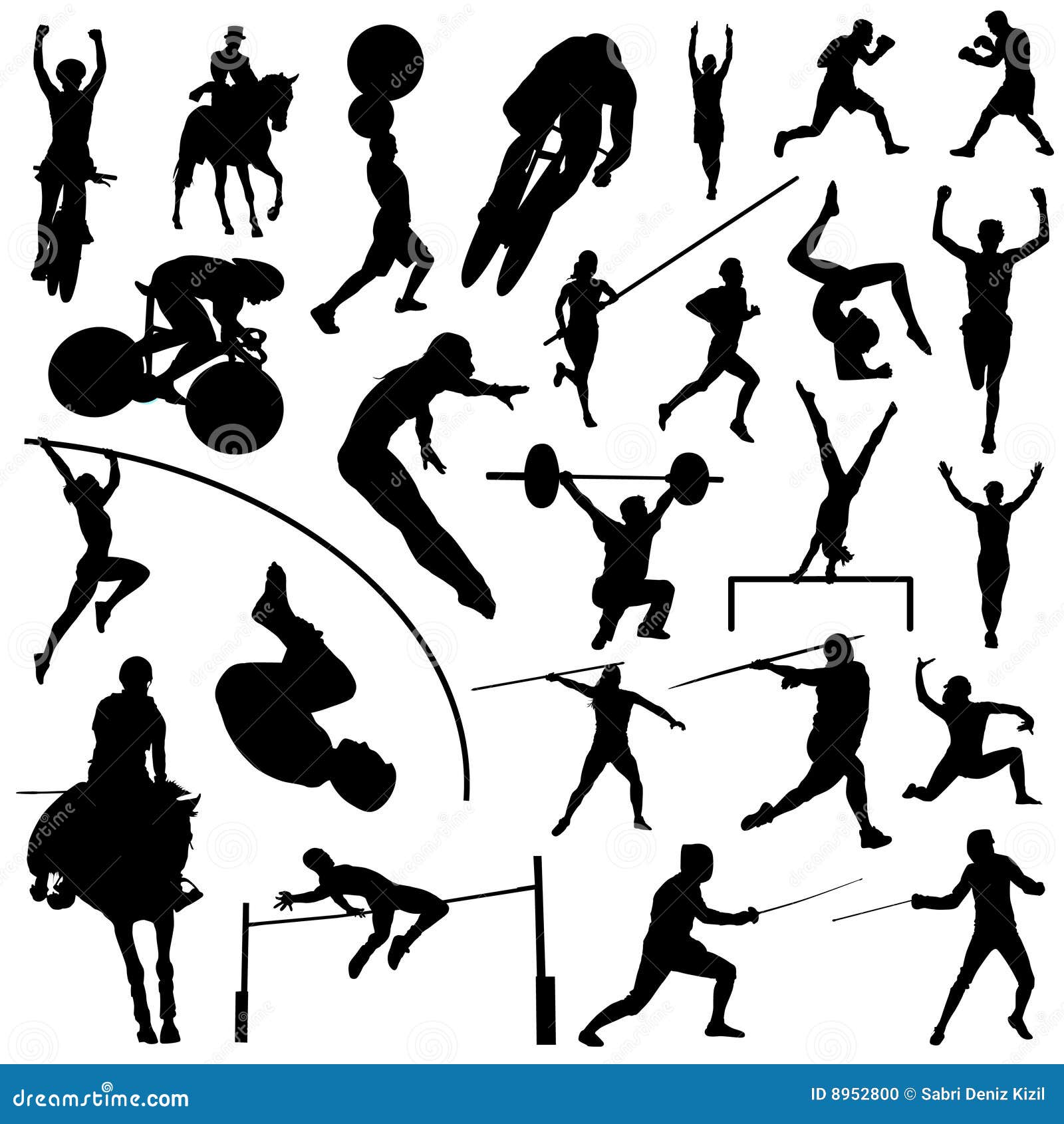 Olympic Silhouettessport Vektor Illustrationer Illustration Av Cyklar 8952800