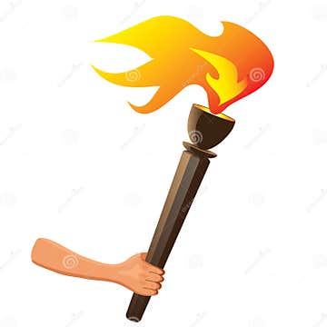 Olympic Torch with Flame Isolated. Vector Stock Vector - Illustration