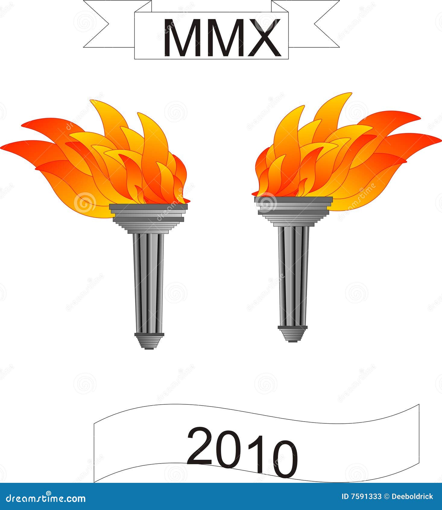 Olympic Torches Cartoon Vector 8113117