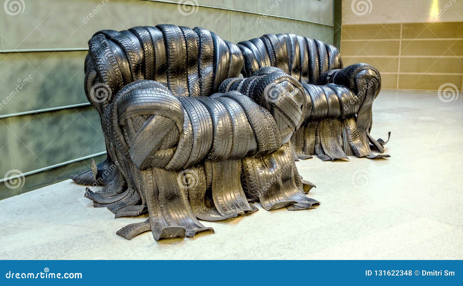 Chairs Made From Used Car Tires Stock Photo Image Of Horizontal