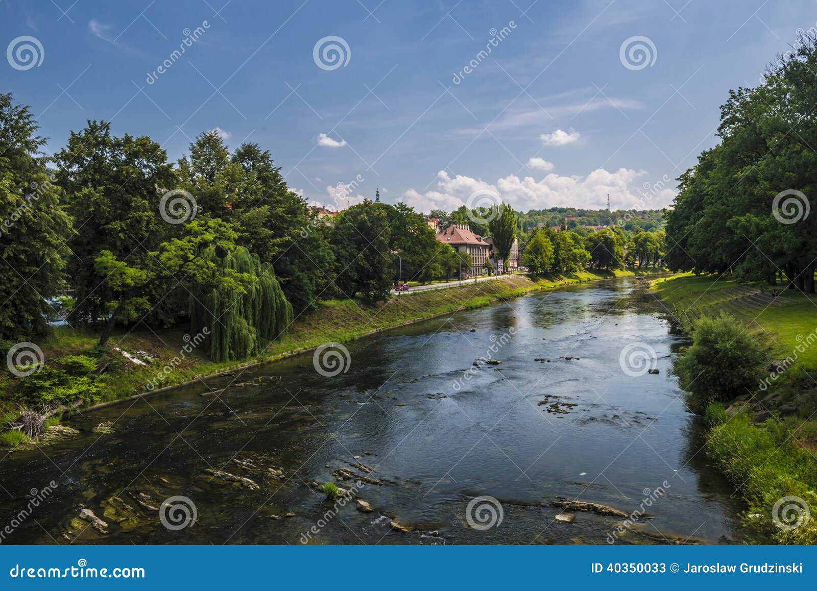 Olza River In Cieszyn, Poland Stock Image - Image of blue ...