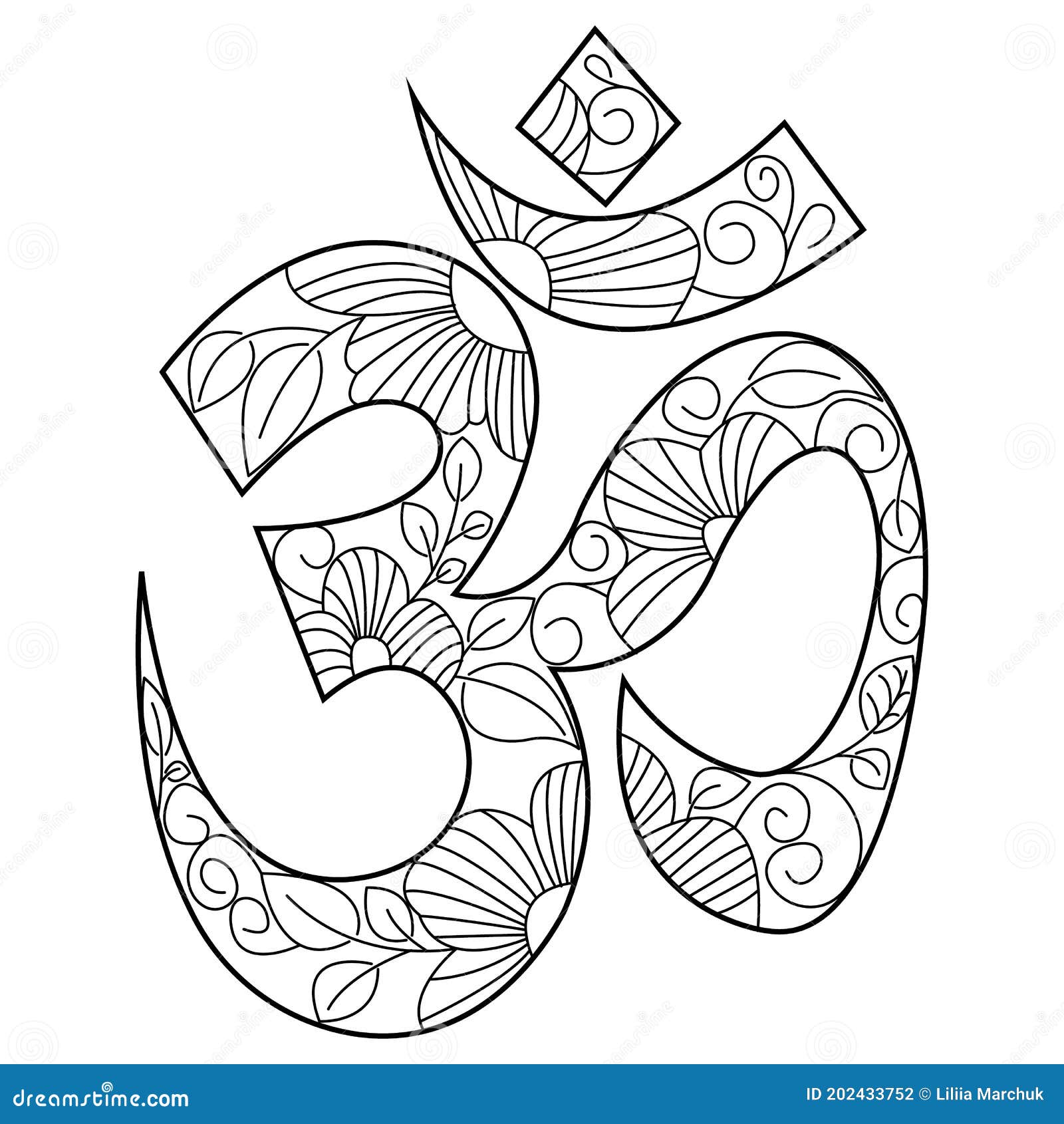 Om or Aum is an Indian Spiritual Sign of Diwali with Floral Elements  Inside. a Symbol Representing God Used in Buddhist Religions Stock Vector -  Illustration of india, isolated: 202433752