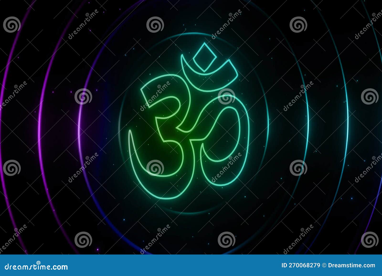 Om Symbol Neon Icon. Blue Neon Icon Stock Image Stock Illustration