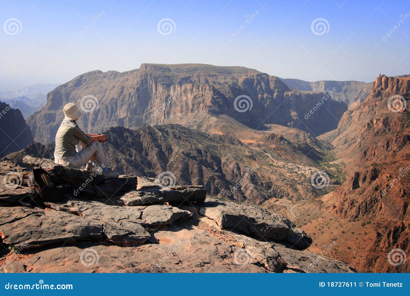 oman: tourist at diana's viewpoint