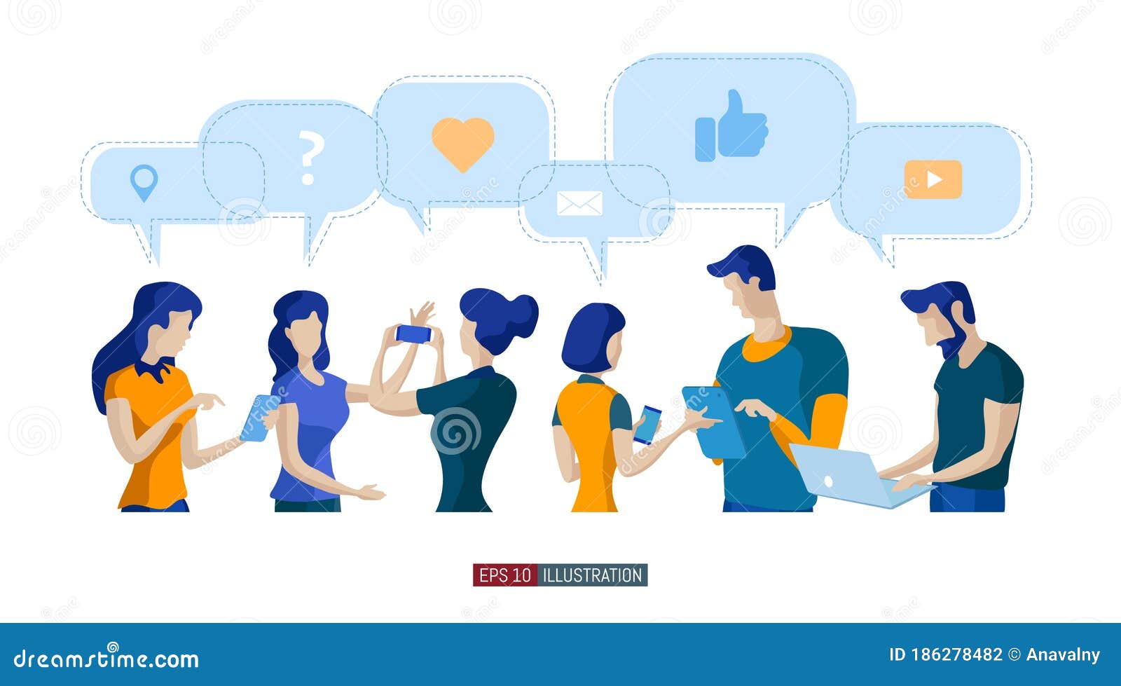 People Online Interaction Concept. Social Network. Online Shopping