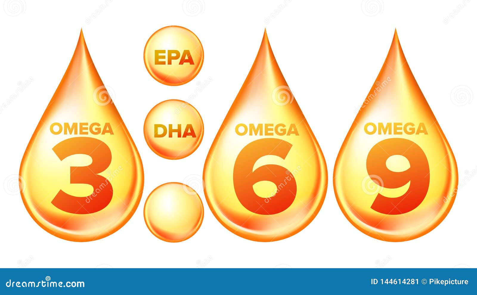 Omega Fatty Acid Epa Dha Vector Drops Set Stock Vector Illustration Of Diet Design 144614281