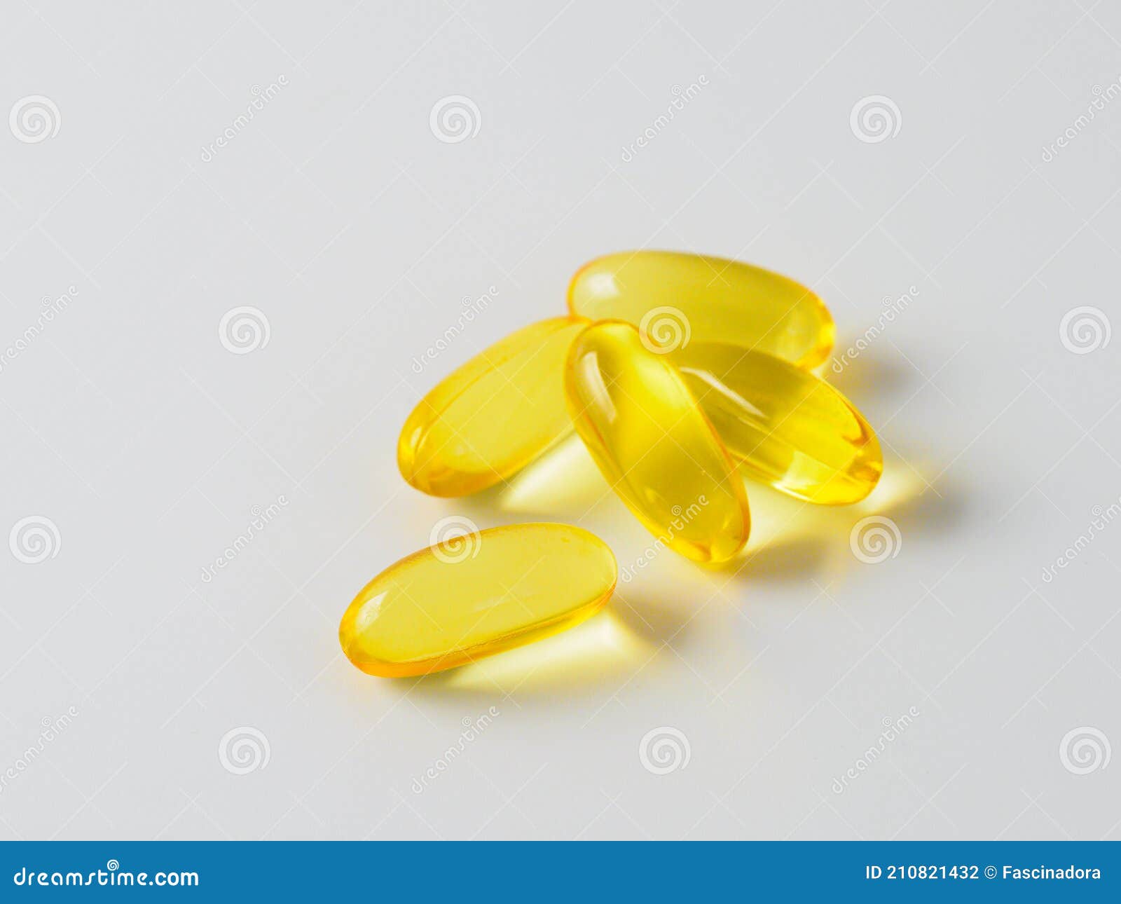 omega 3 fish oil capsules  on white