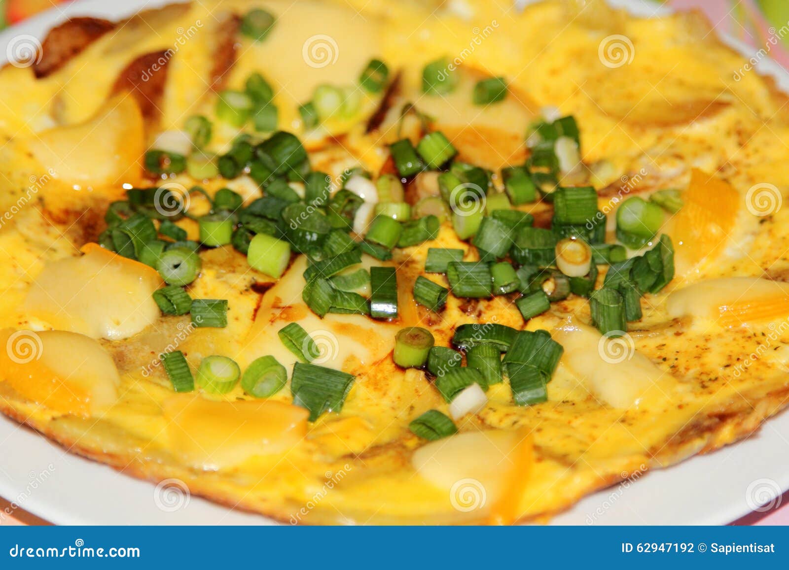 Omelet with Potato and Onion Stock Photo Image of leaf, breakfast