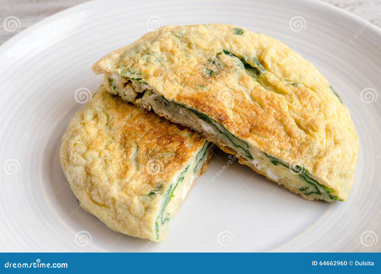 Omelet with spinach stock photo. Image of nutrition, cooked 64662960