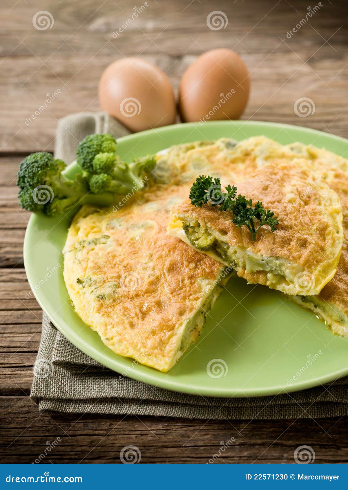 Omelette with broccoli stock photo. Image of cabbage 22571230