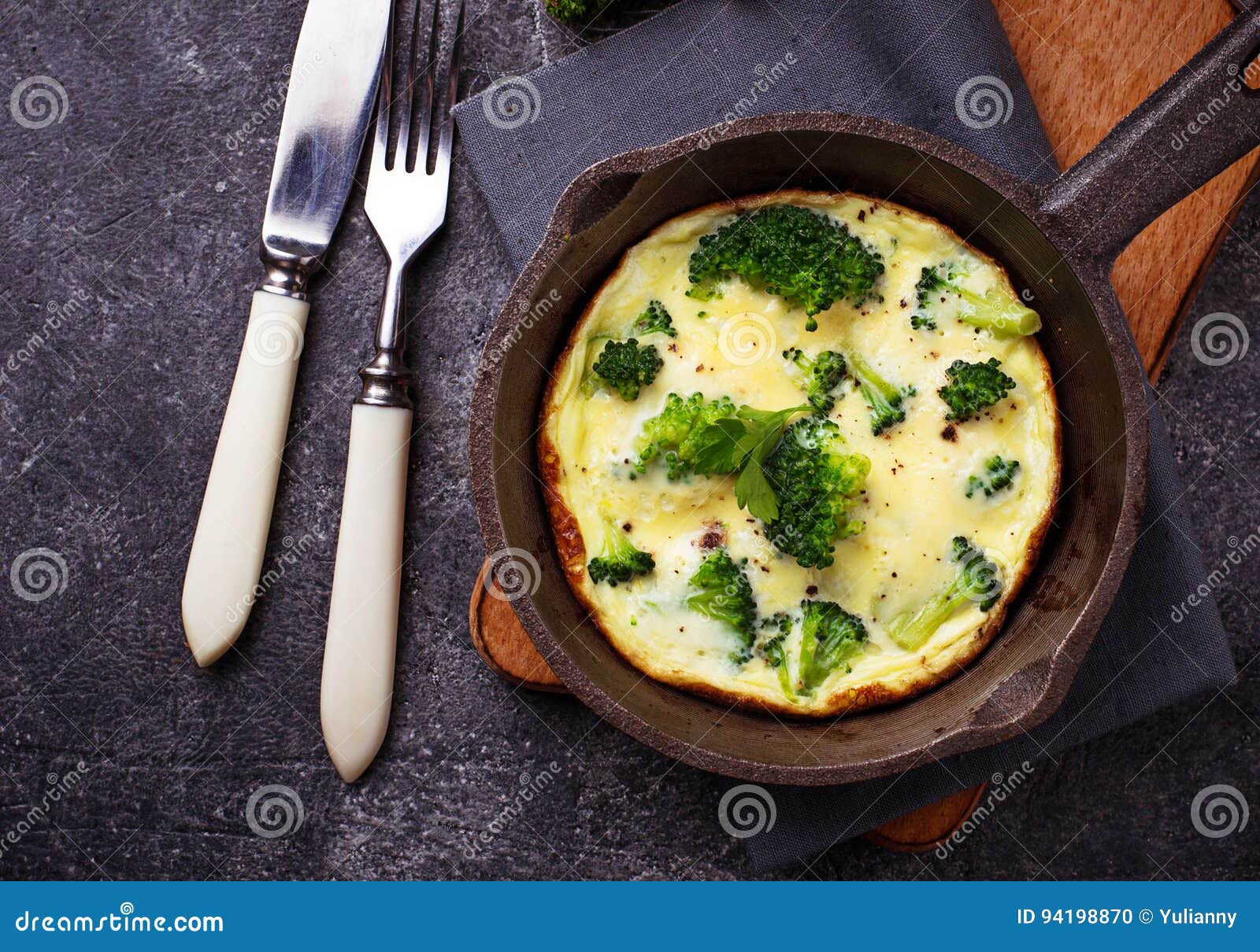 Omelette with broccoli stock photo. Image of healthy 94198870