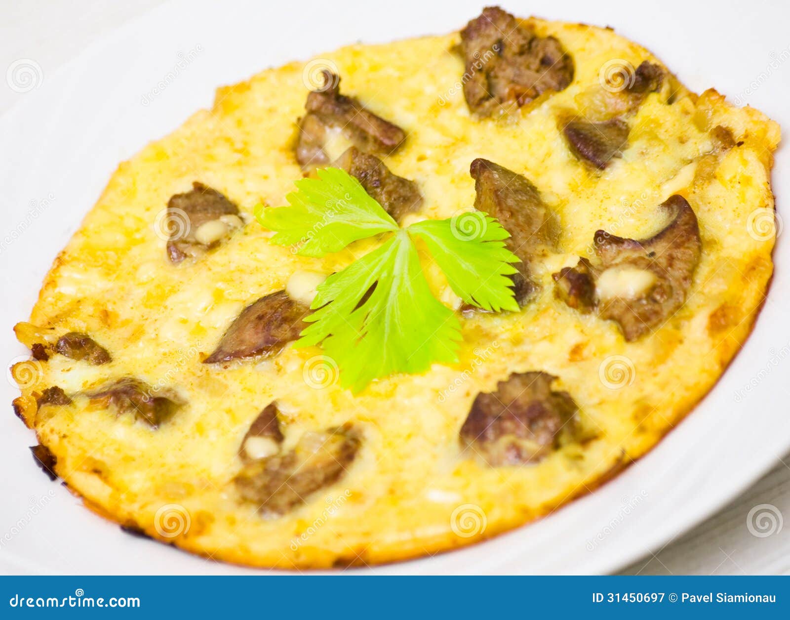 Omelette with Chicken Livers Stock Image Image of lunch, chicken