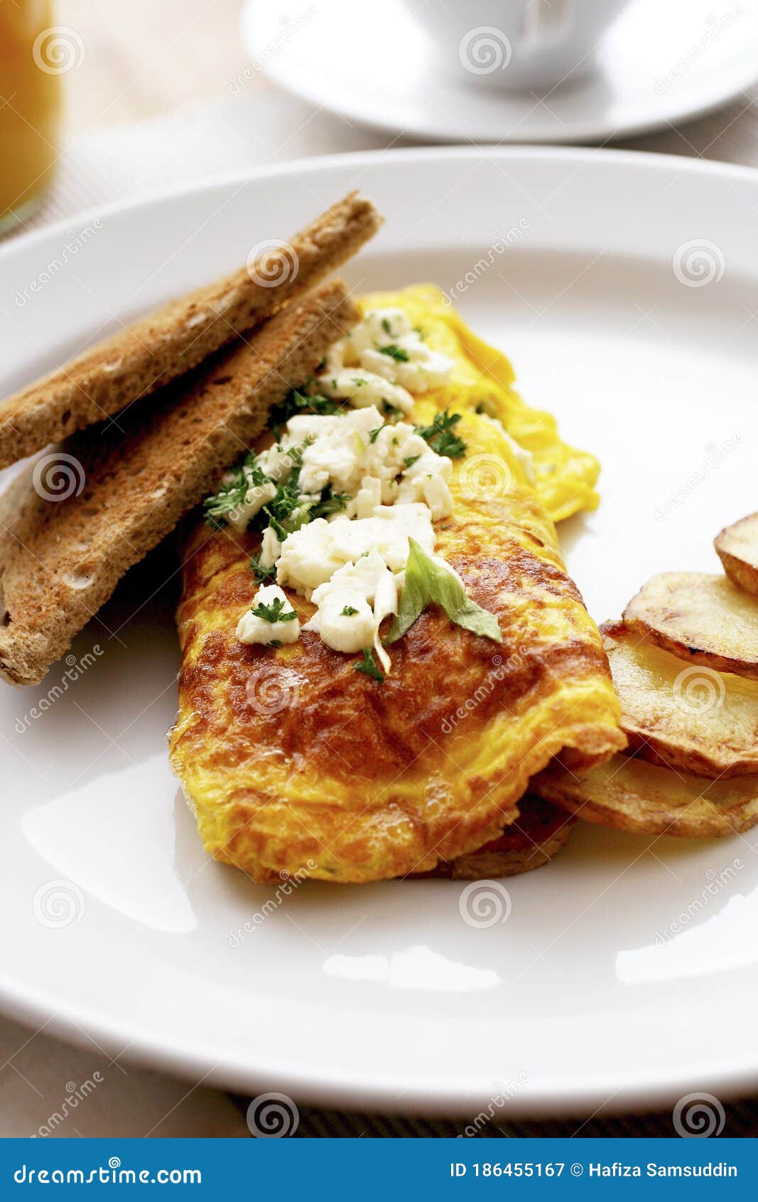 Omelette with cream cheese stock image. Image of dish 186455167