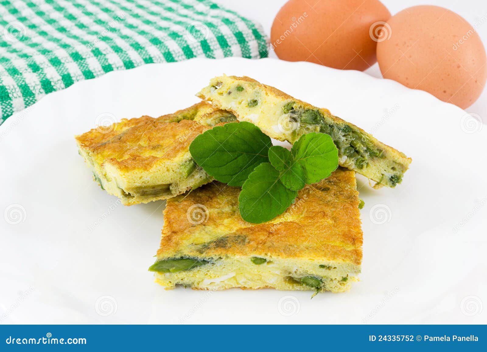 Omelette with Diced Asparagus Stock Photo Image of vegetable, side