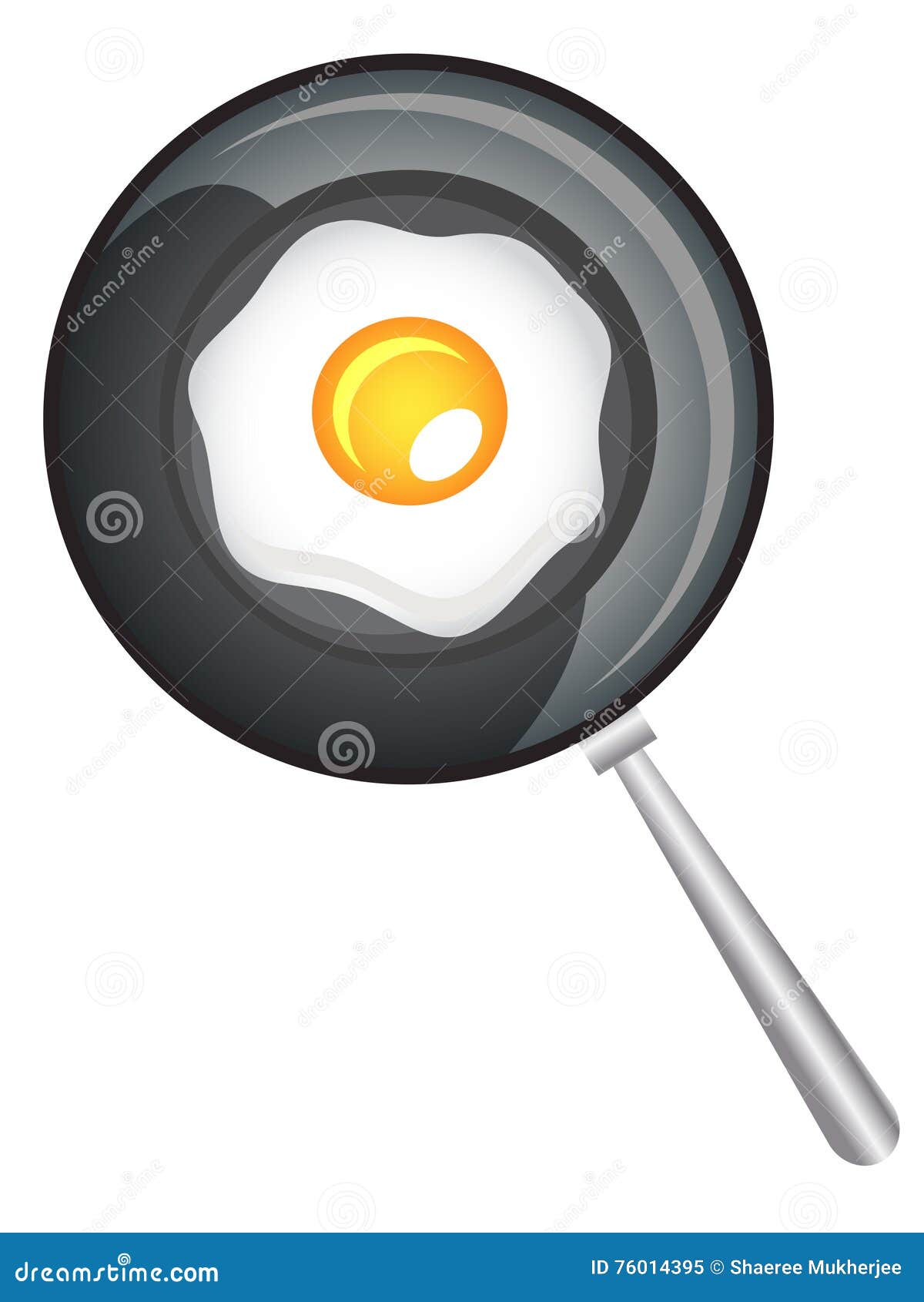 Omelette in Frying Pan Vector Illustration Stock Vector Illustration