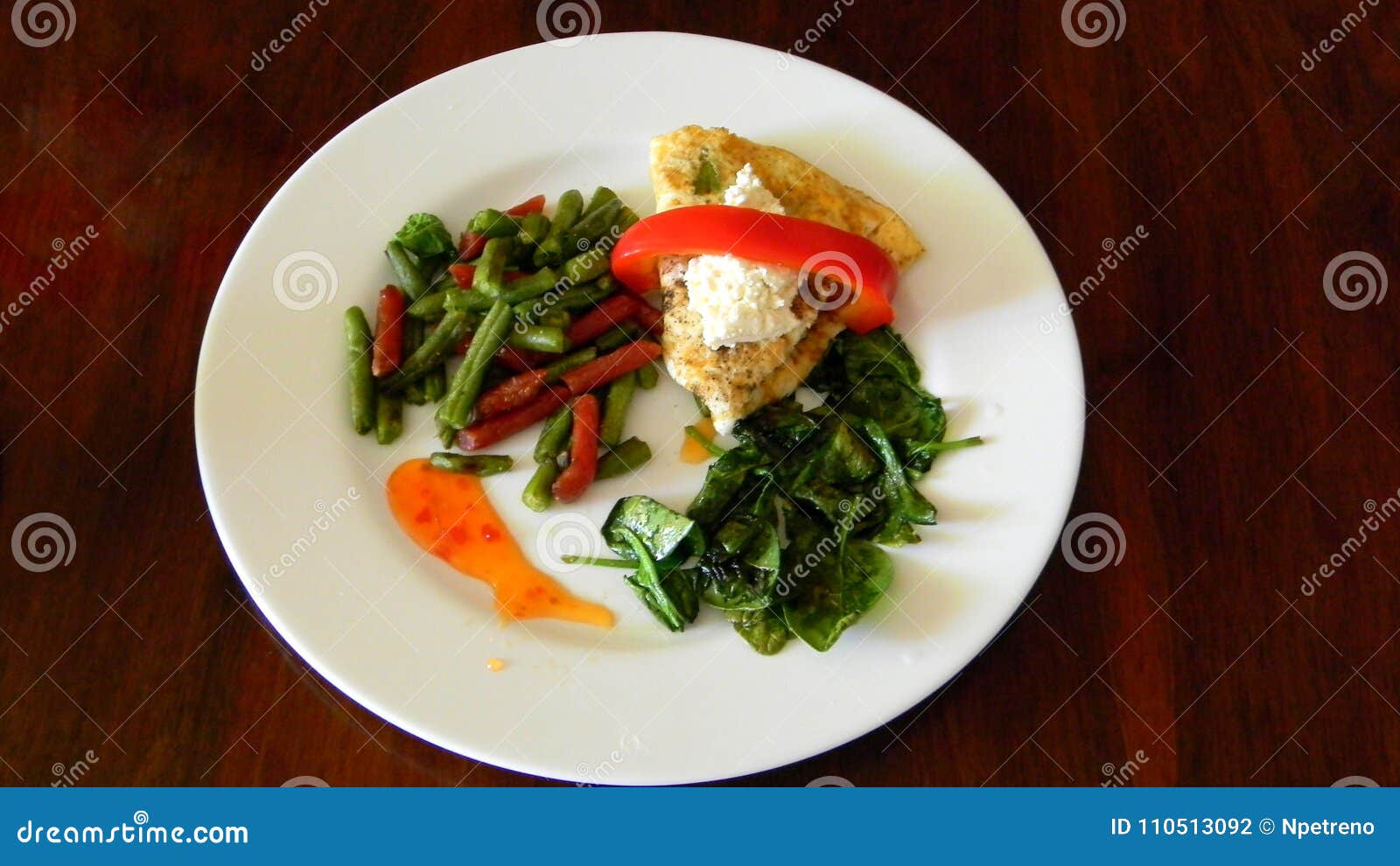 Omelette With Green Beans And Spinach Stock Photo Image Of