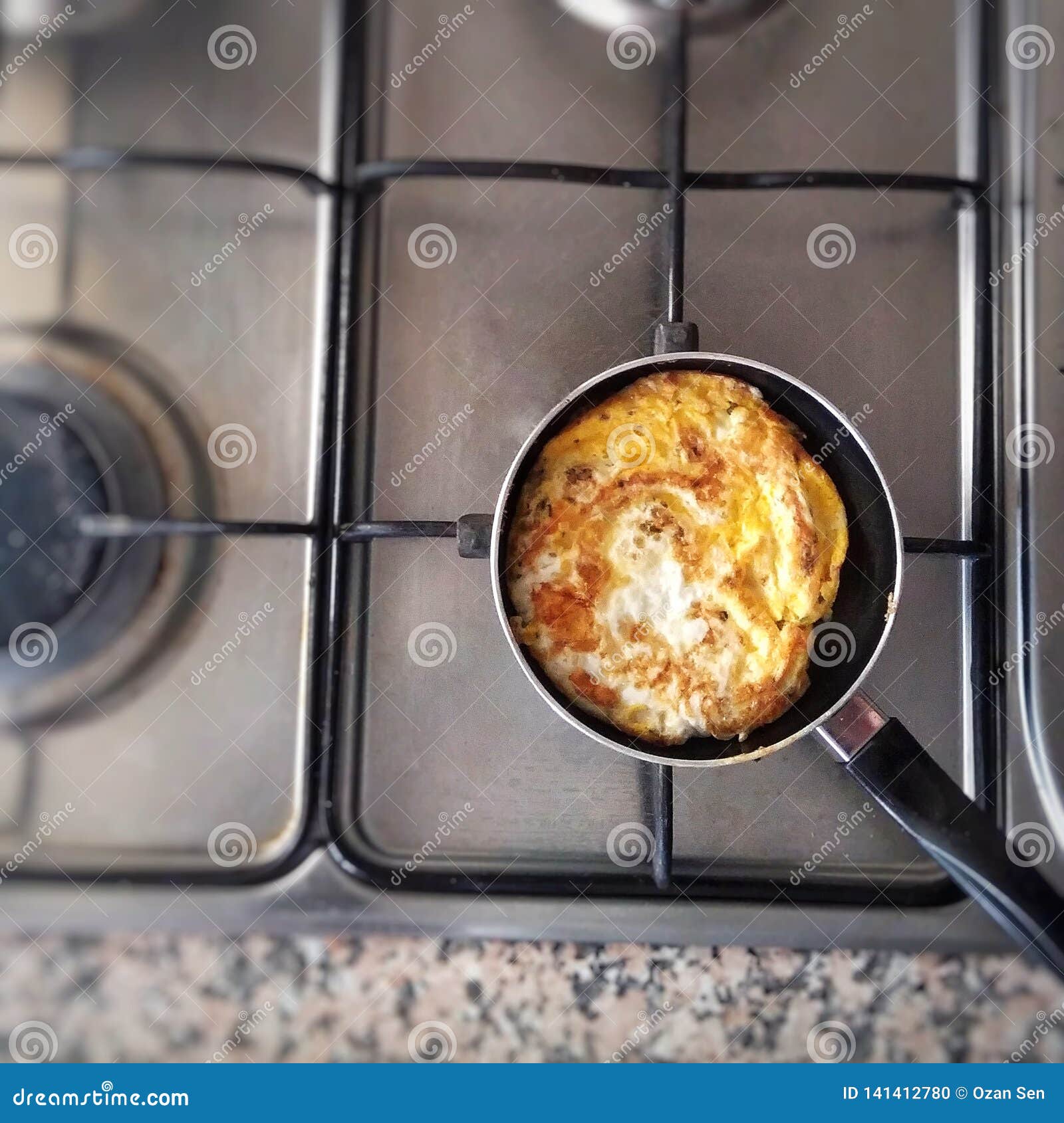 Omelette in the Pan on the Stove Stock Photo Image of omelette, food