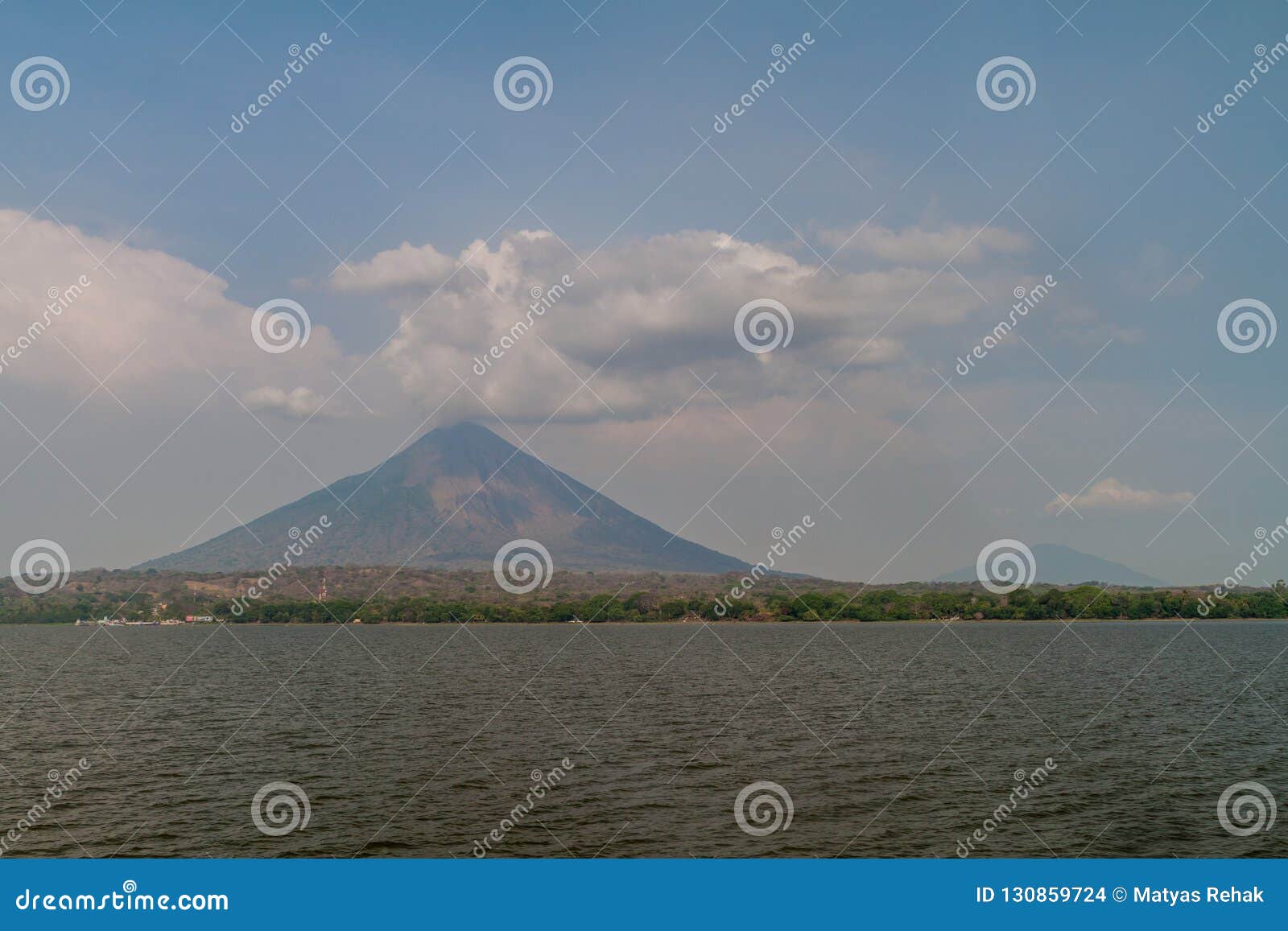 ometepe island in nicaragua lake. volcanoes concepcion left and maderas right