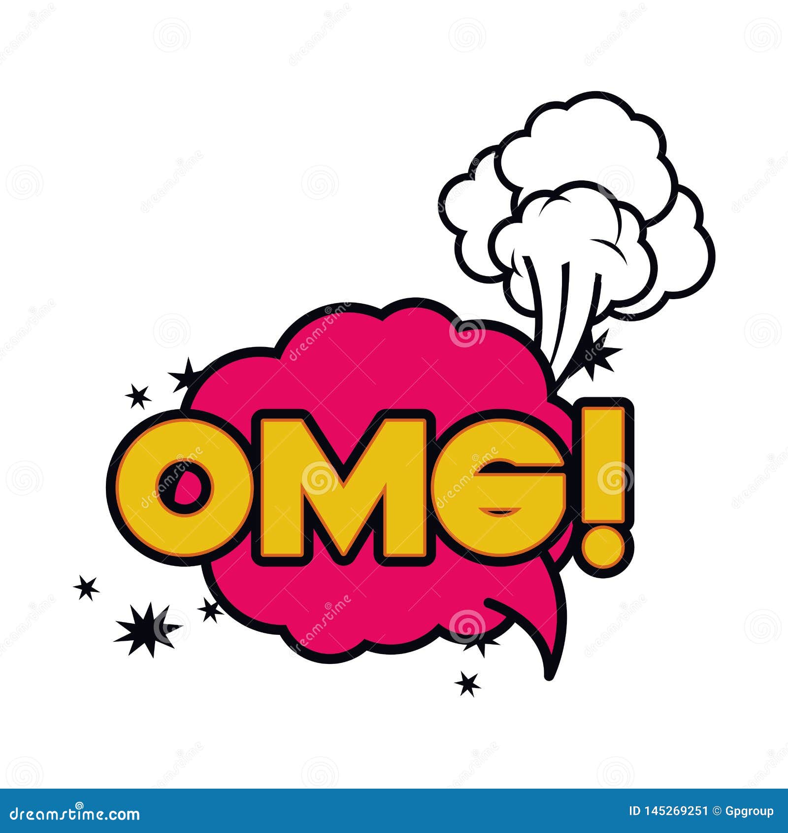 Omg Comic Words In Speech Bubble Isolated Icon Stock Vector Illustration Of Frame Blue 145269251