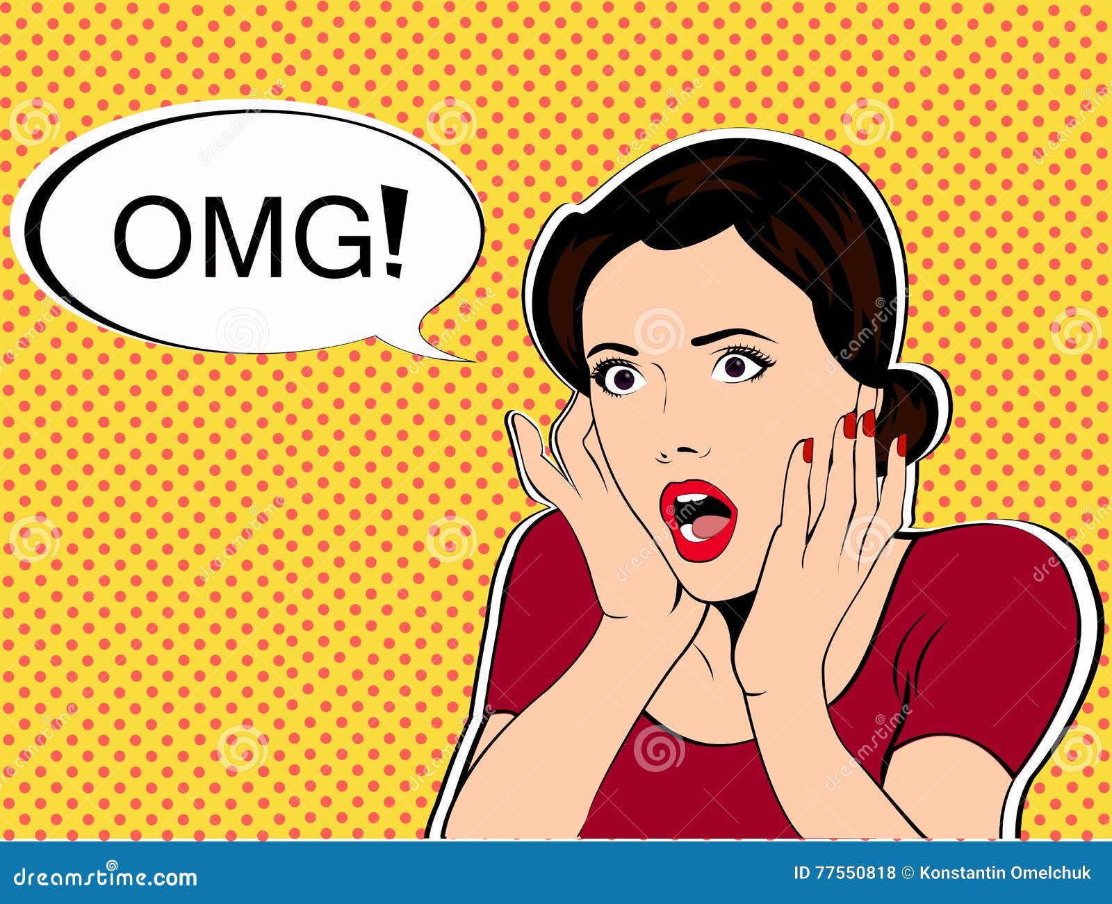 OMG The Woman In Shock Pop Art Retro Style Stock Vector ...