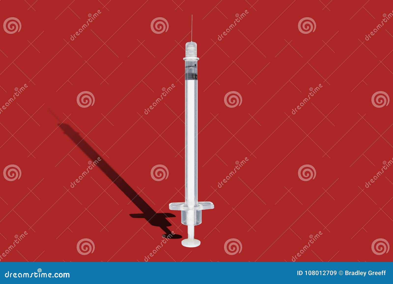 Single Needle on Red Background Stock Image Image of cure, narcotic