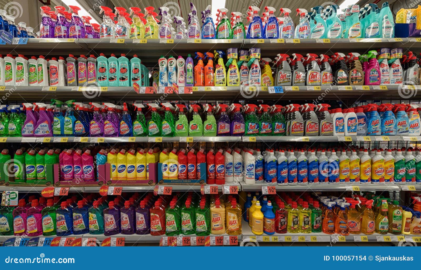 Division Household Goods For House Cleaning In The Supermarket Stock Photo,  Picture and Royalty Free Image. Image 37383613.