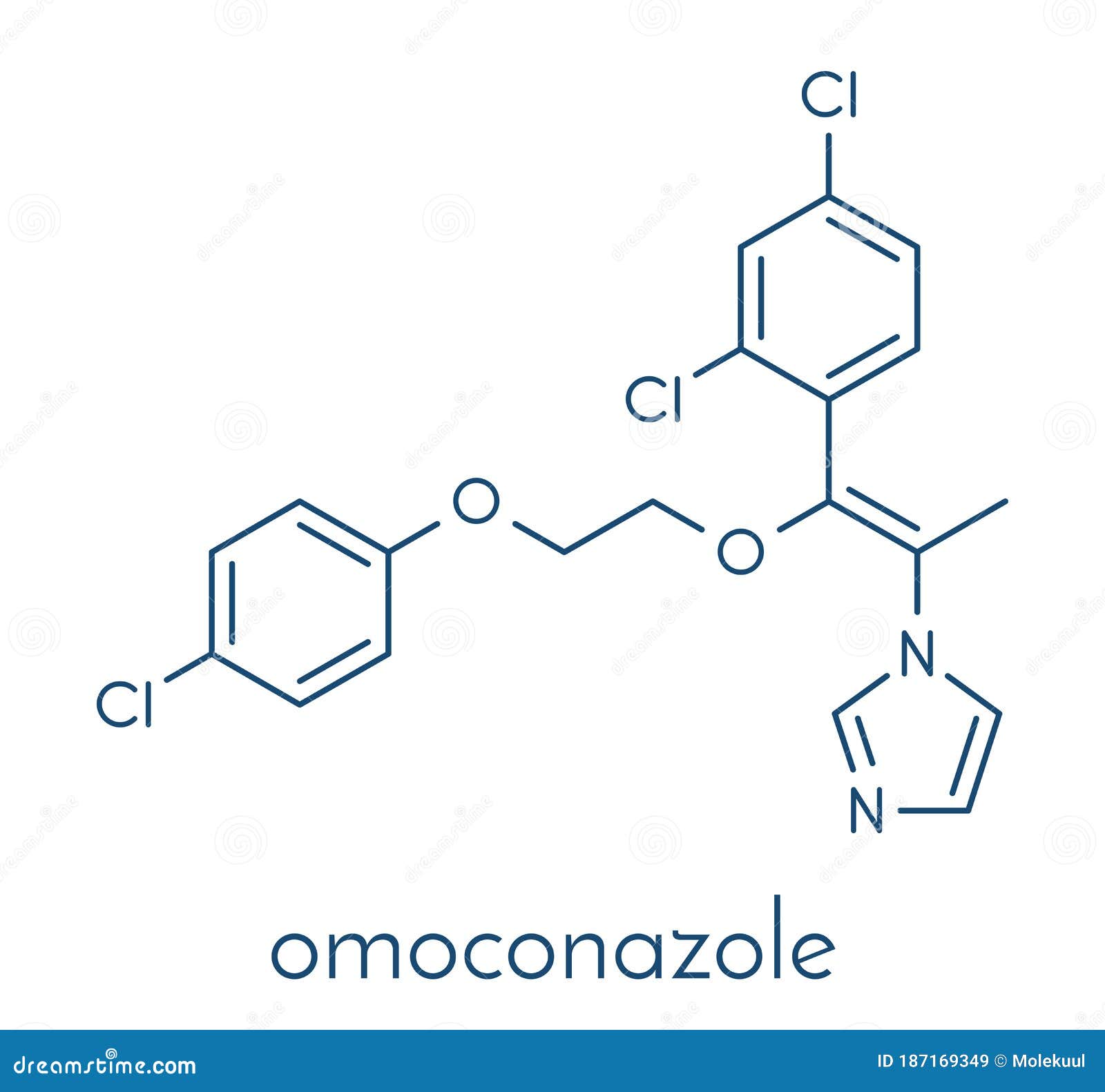 Omoconazole Antifungal Drug Molecule. Skeletal Formula. Stock Vector