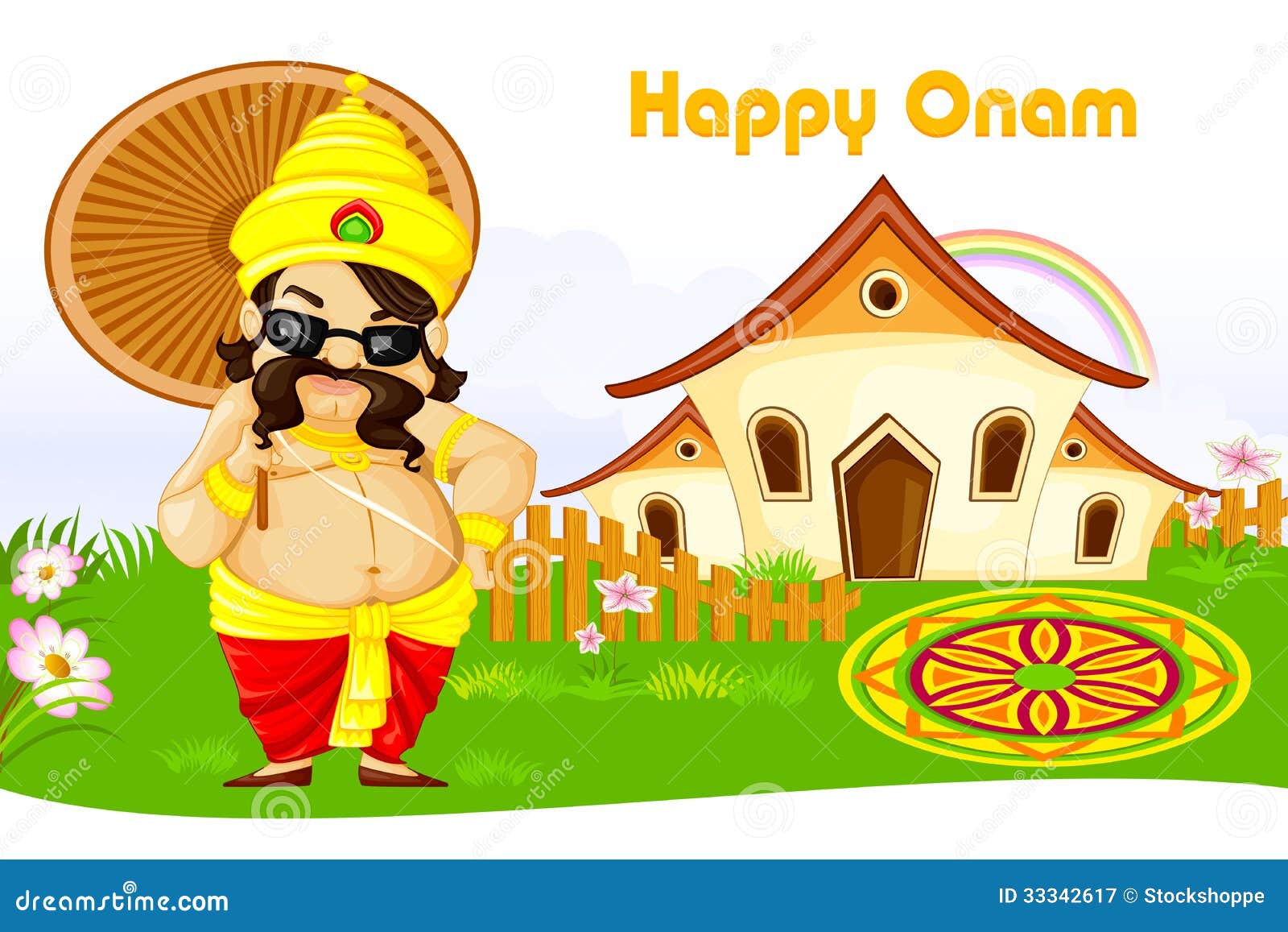 Onam Greetings stock vector. Illustration of india, onam - 33342617