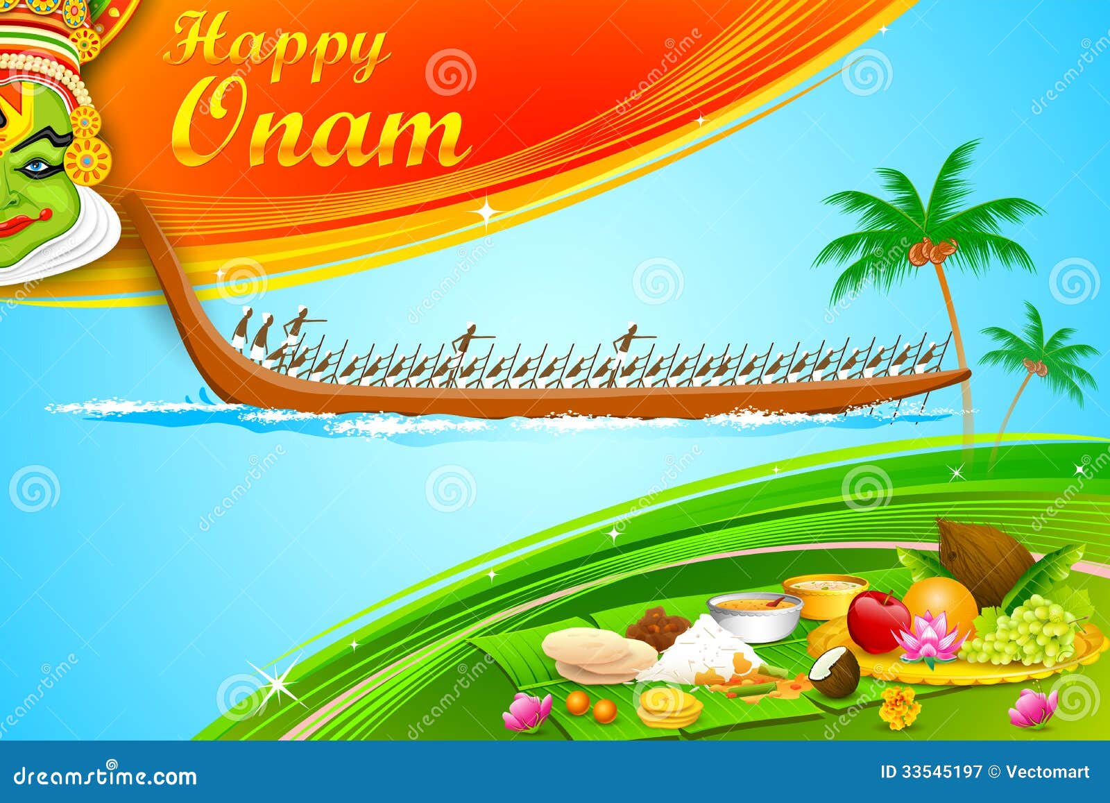 Onam Wallpaper stock illustration. Illustration of concept - 33545197