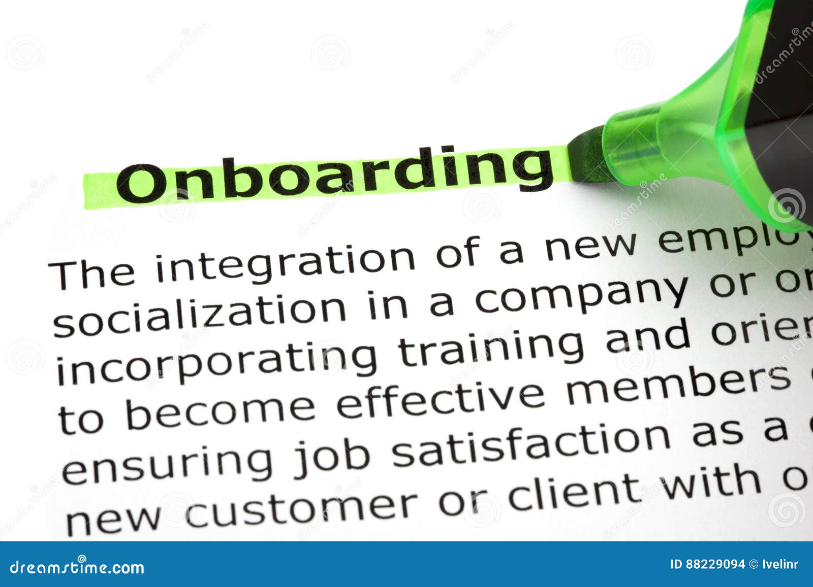 Onboarding Highlighted with Green Marker Stock Photo Image of