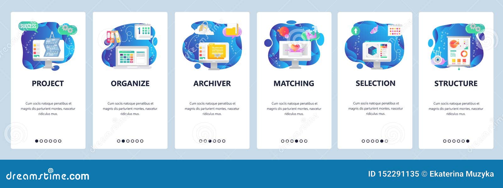 website and mobile app onboarding screens  template