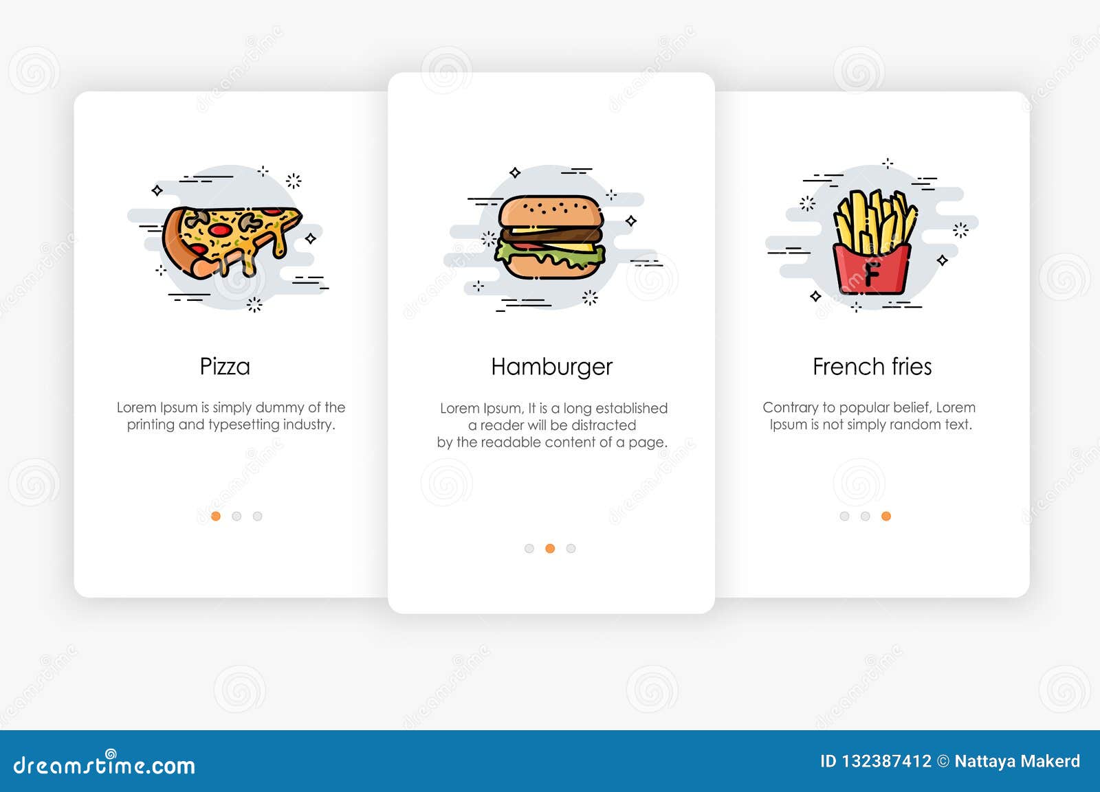 Onboarding在便当概念的屏幕设计 现代和被简化的传染媒介例证，流动apps的模板