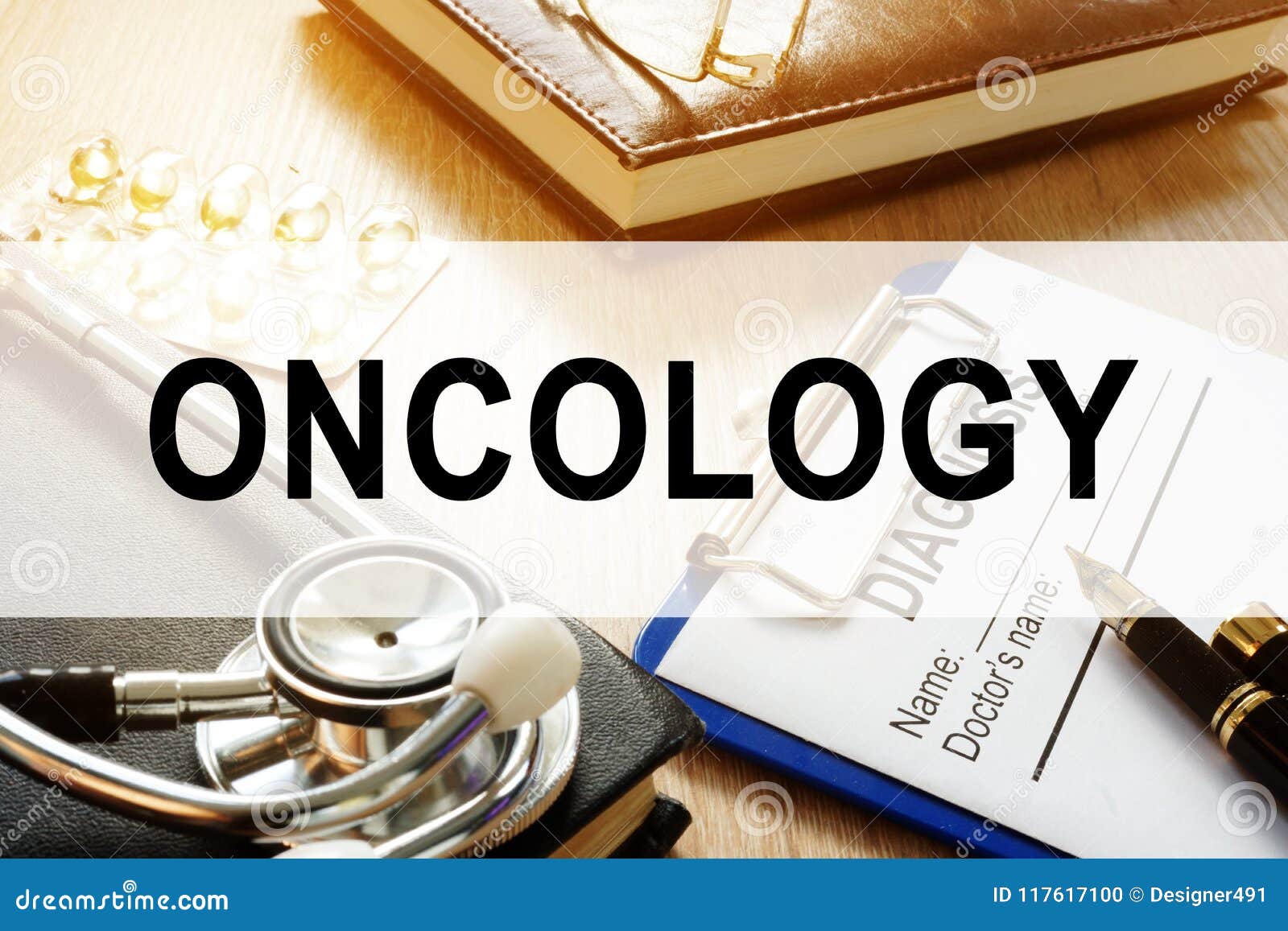 oncology concept. clipboard with diagnosis and pen.