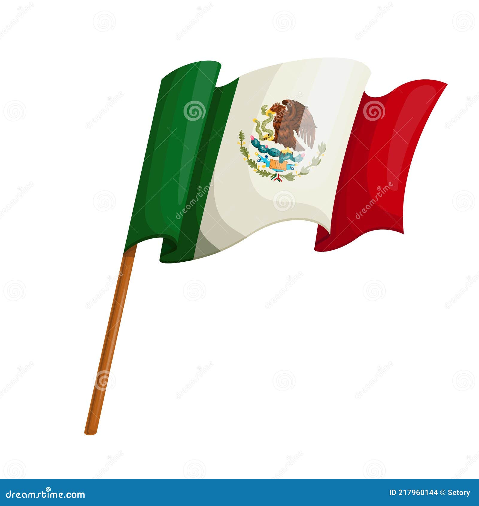 Ondeando Bandera De México Icono Ilustración del Vector - Ilustración de  icono, indicador: 217960144