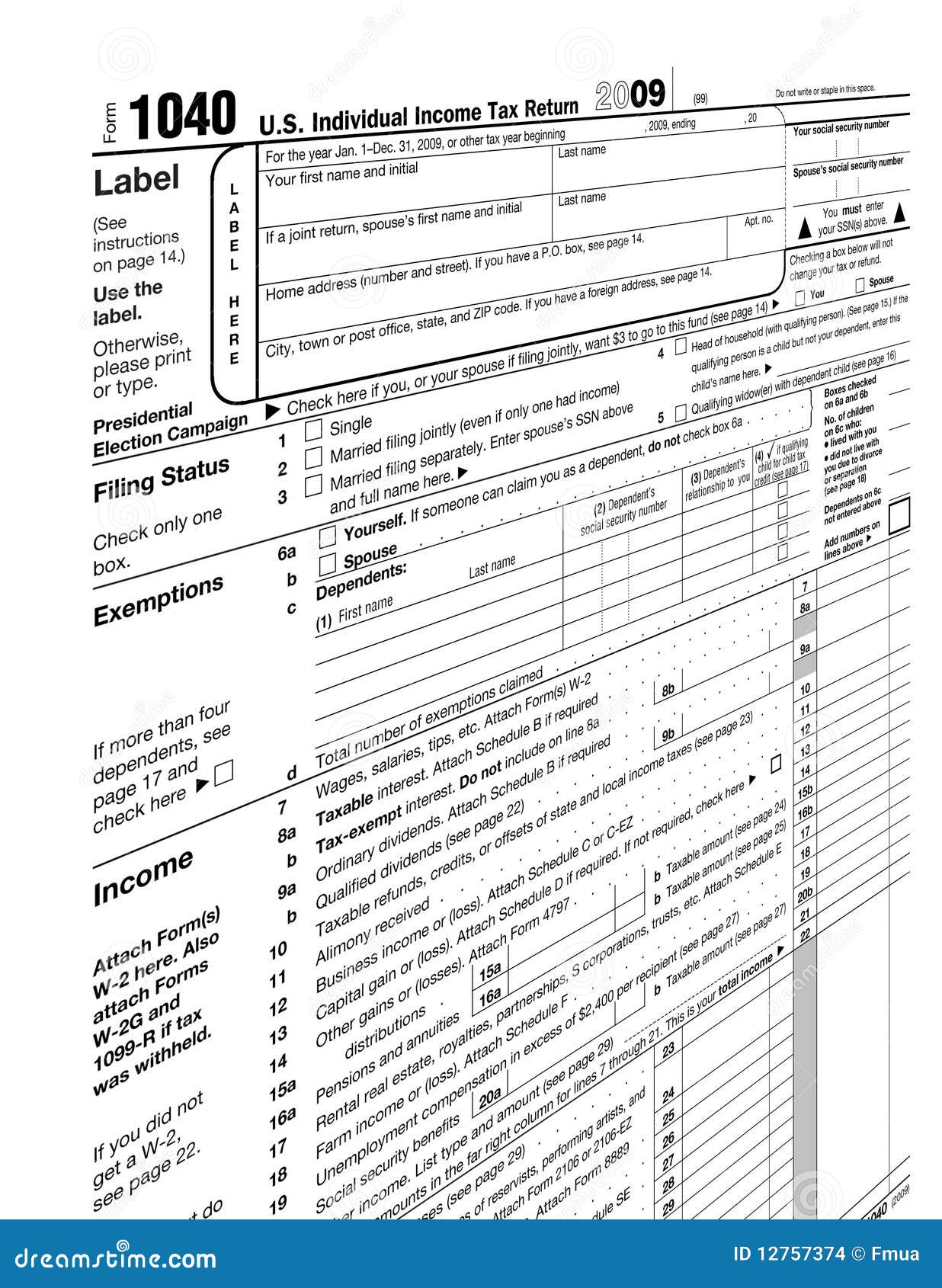 blank tax form