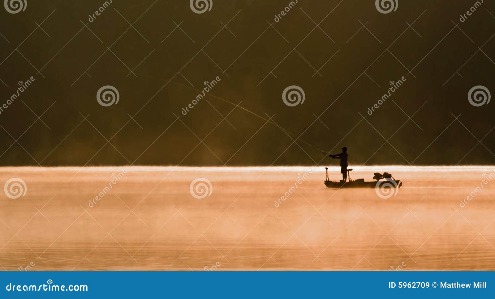 one angler fishing on a lake